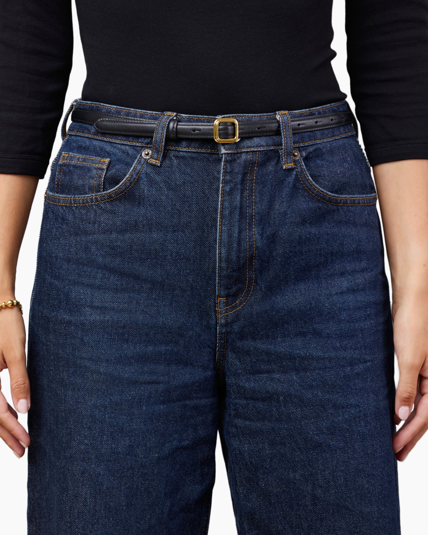 The Georgia Slim Belt Black/ Gold