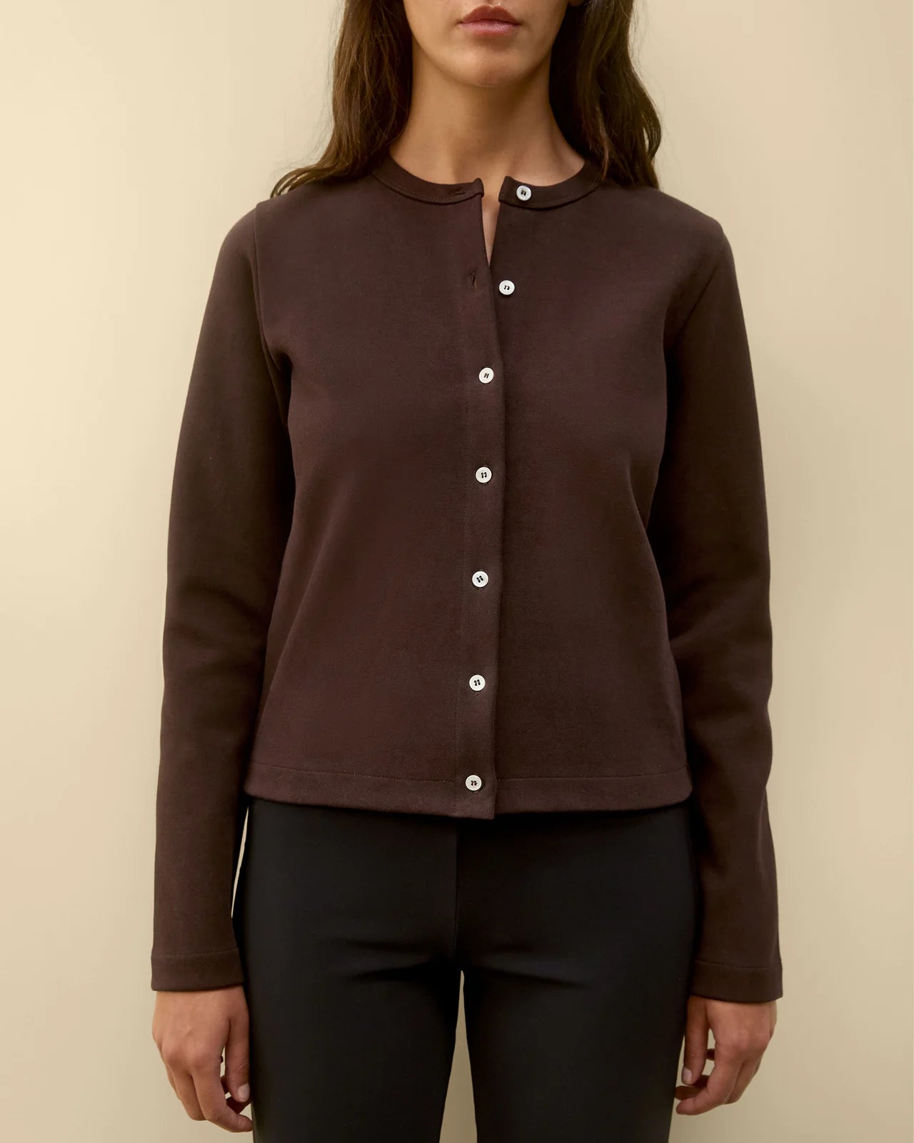 Poppy Cardigan Choco Plum – BOMI
