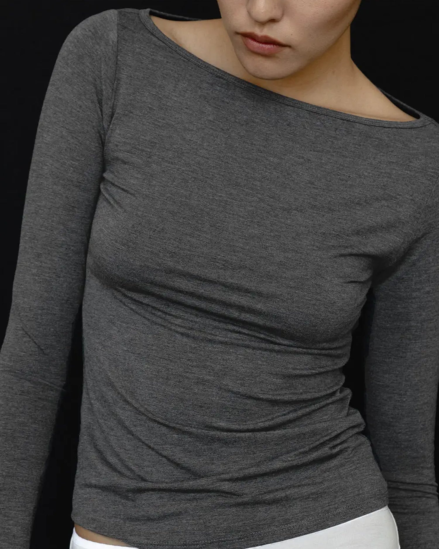 Recline Bateau Long Sleeve Charcoal
