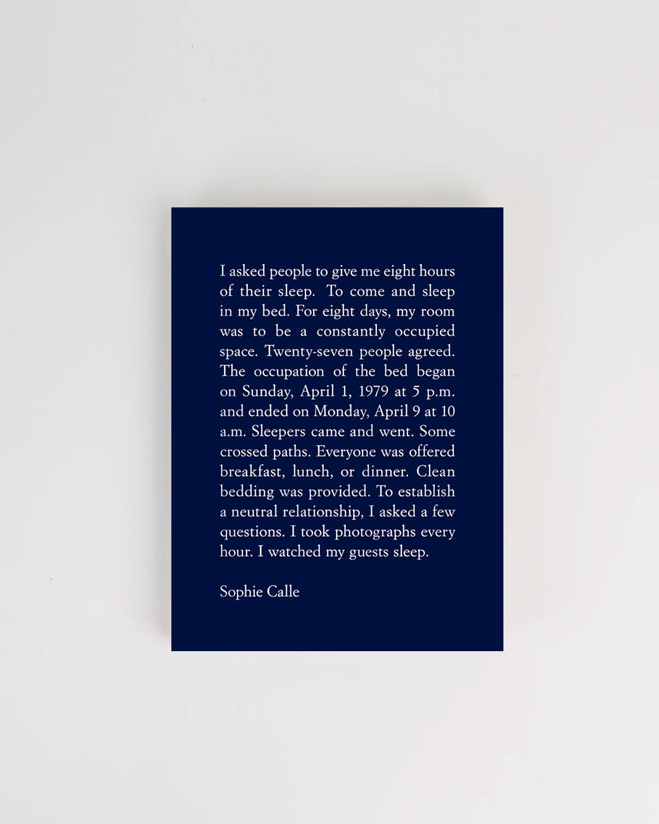 Sophie Calle: The Sleepers