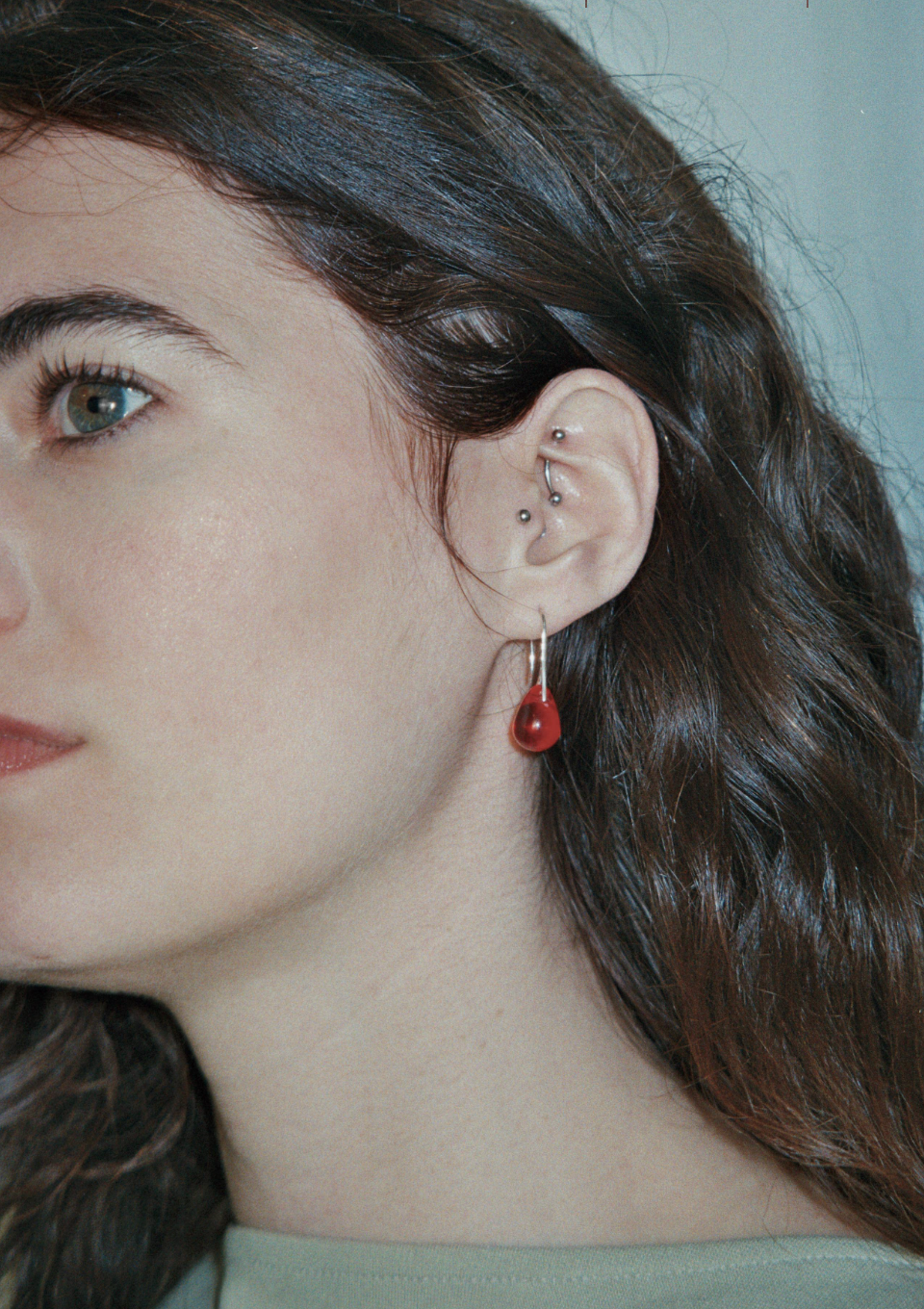 Gota Mini Earrings Red