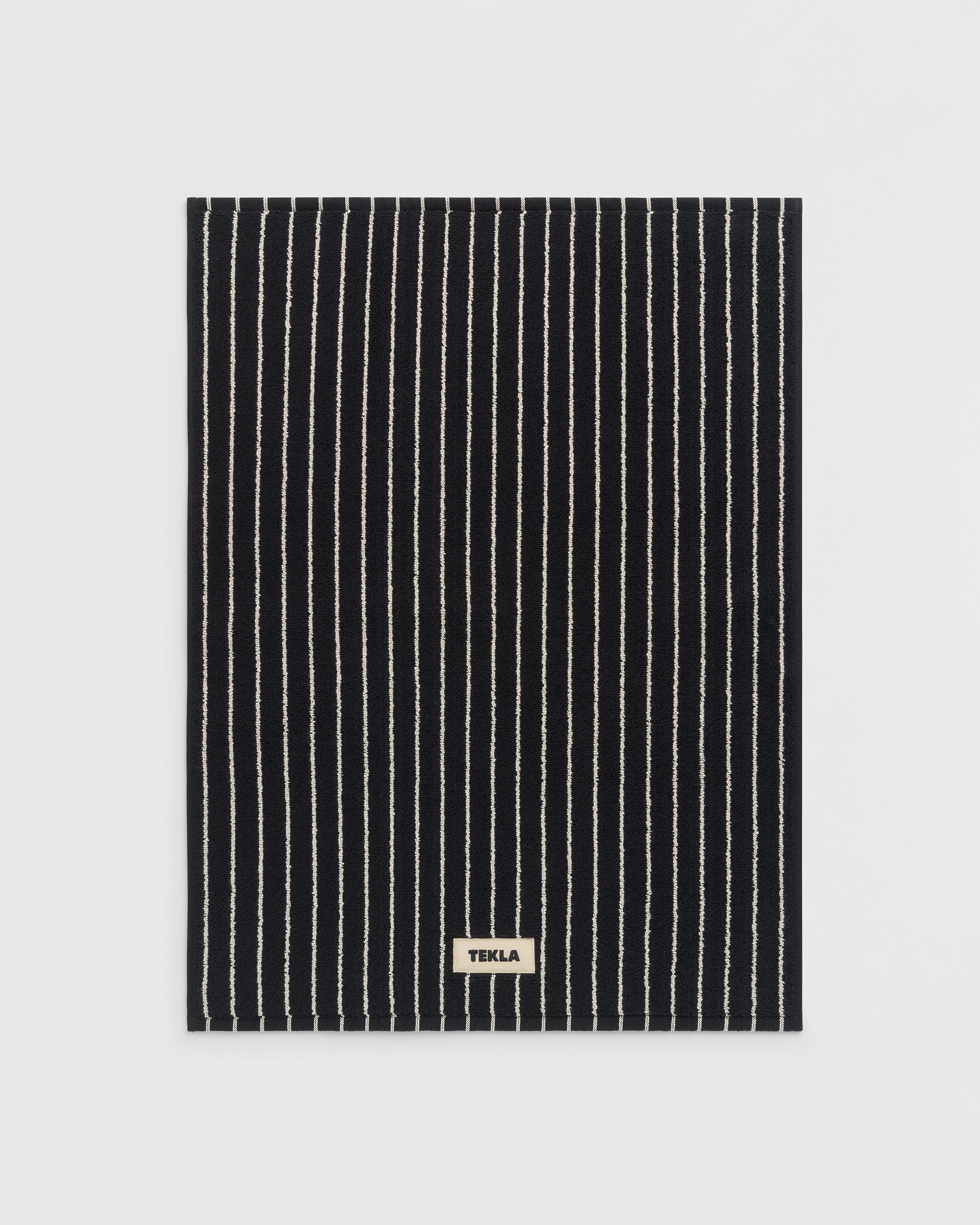 Terry Bath Mat Black Stripes