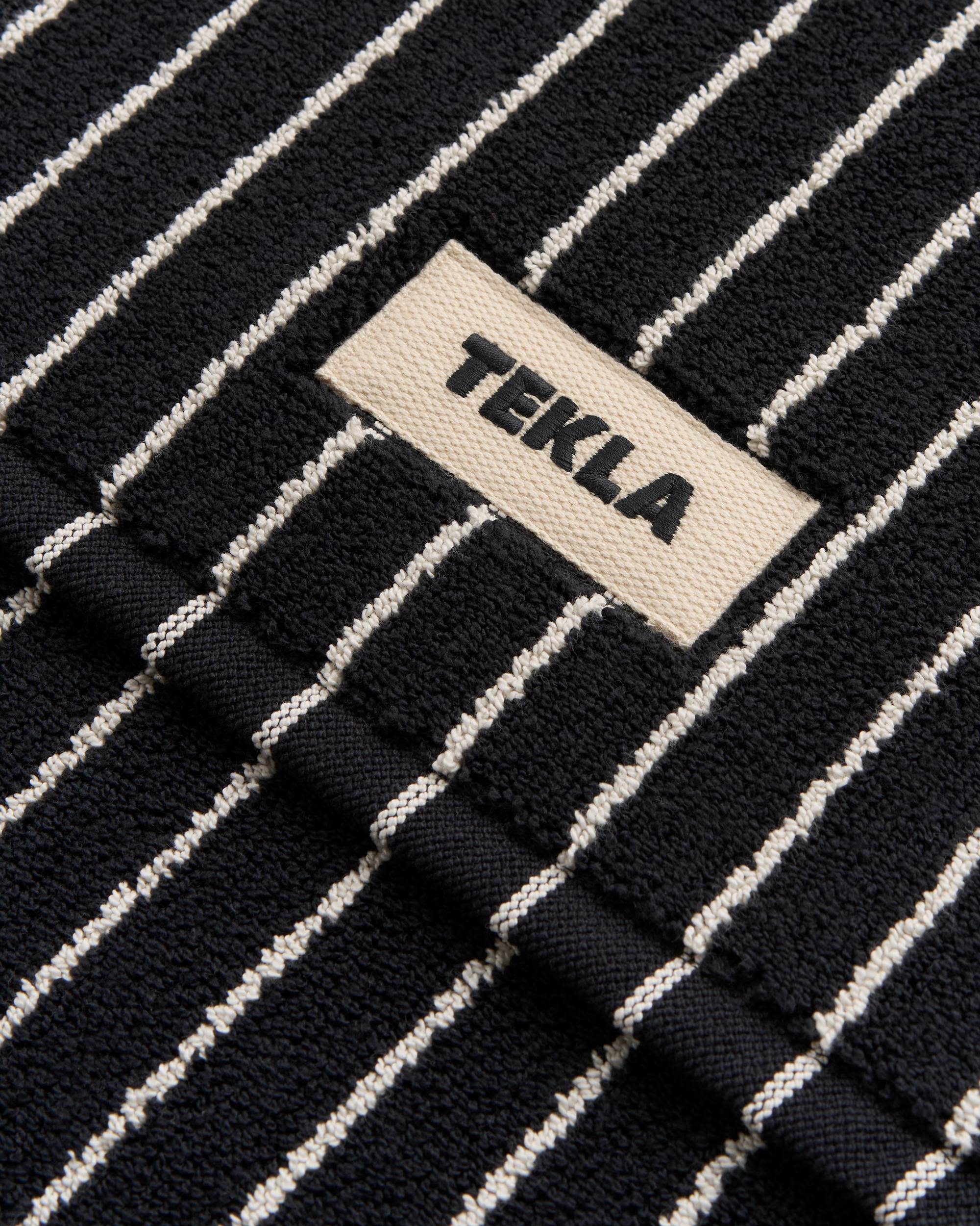 Terry Bath Mat Black Stripes