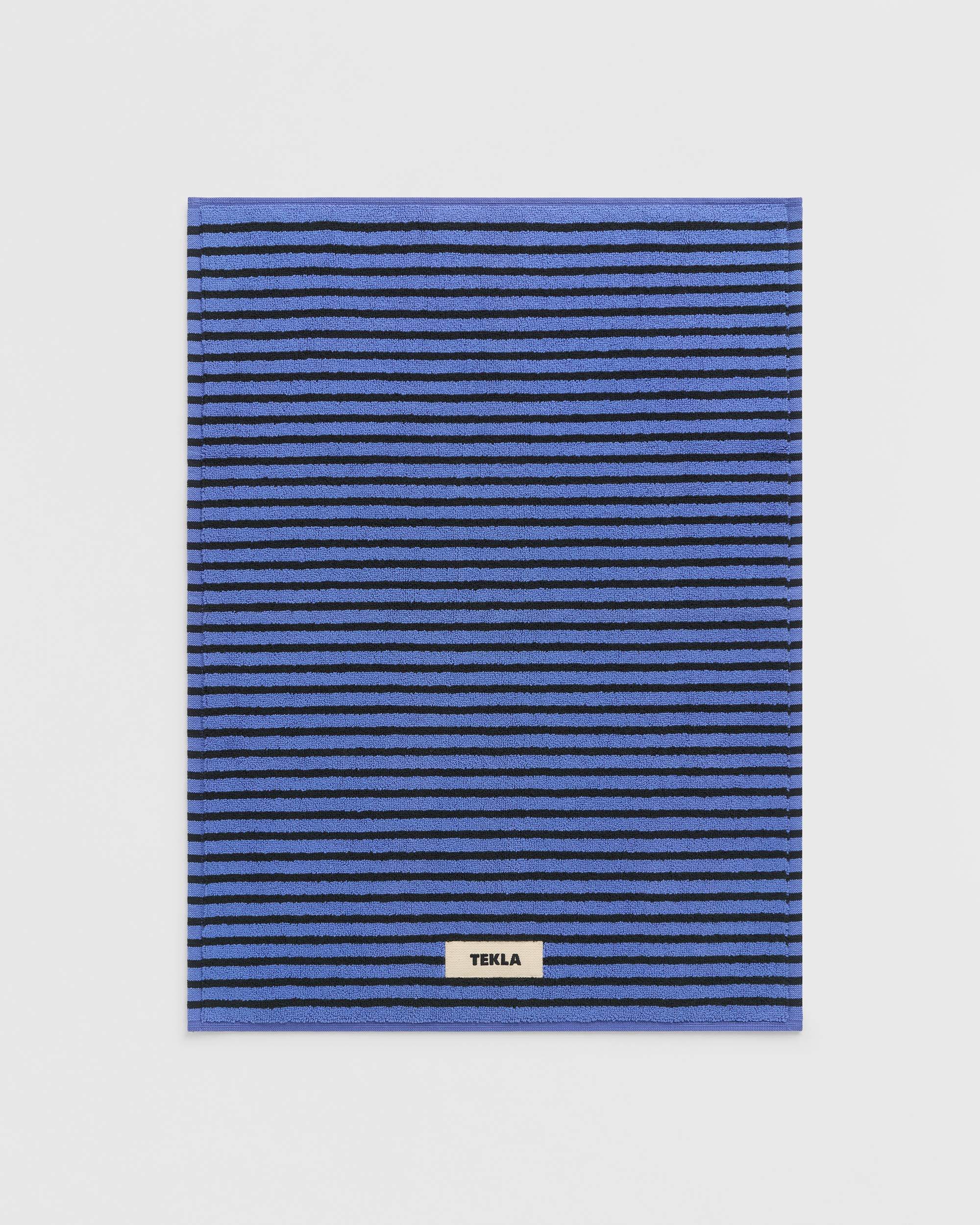 Terry Bath Mat Blue and Black