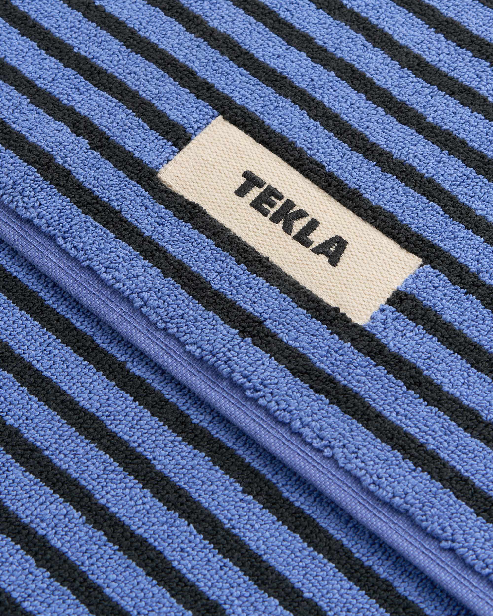 Terry Bath Mat Blue and Black