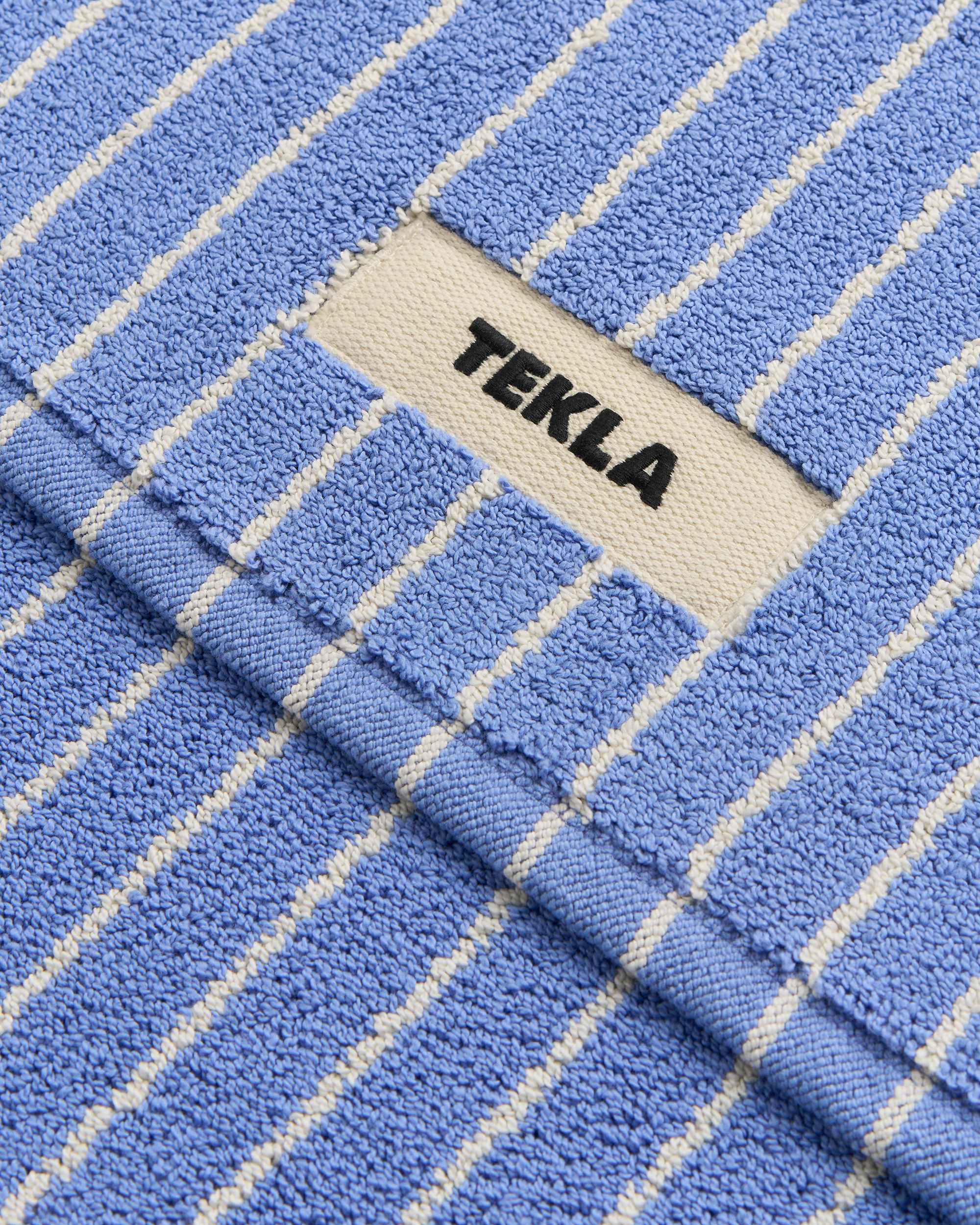 Terry Bath Mat Blue Stripes
