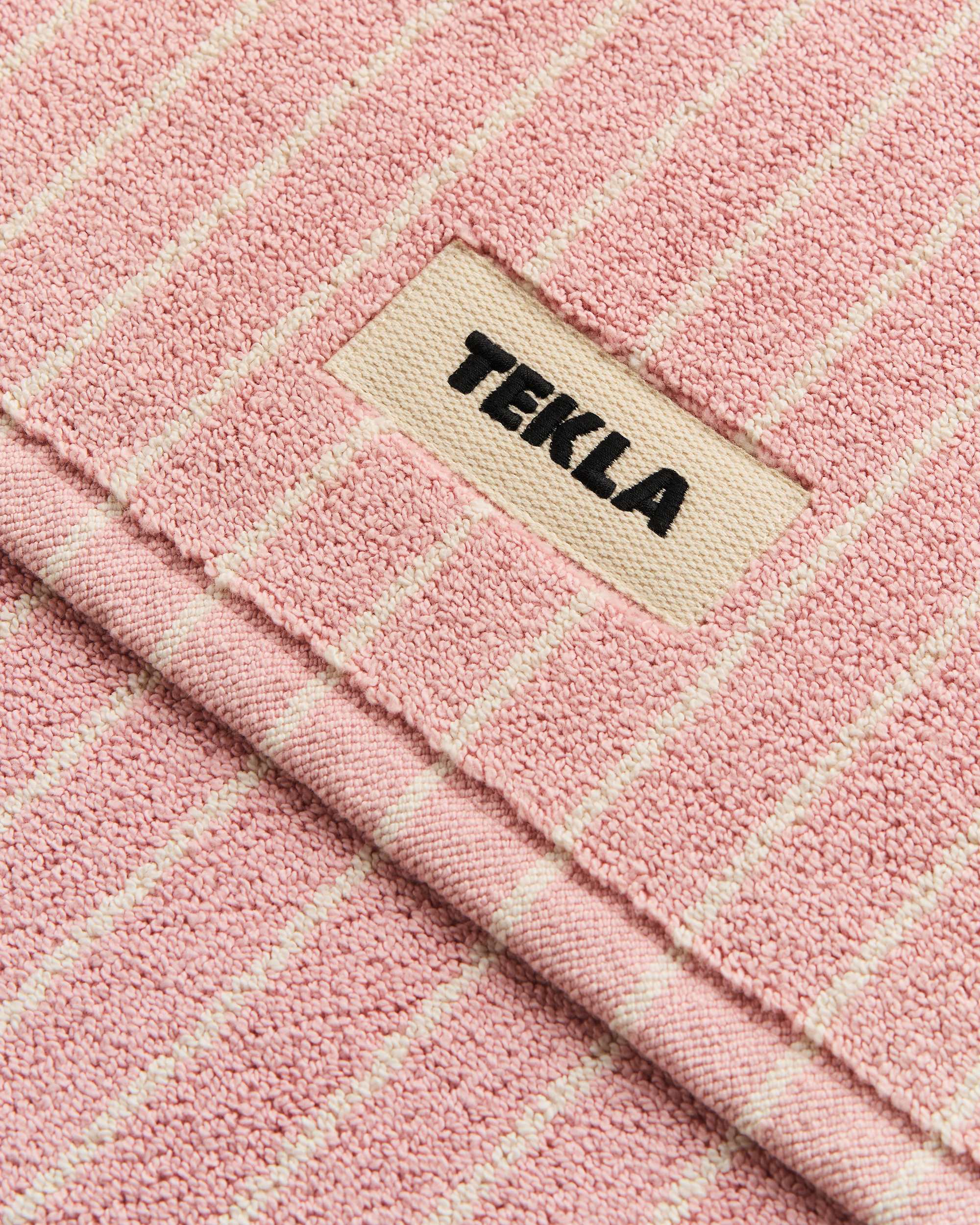 Terry Bath Mat Shaded Pink Stripes