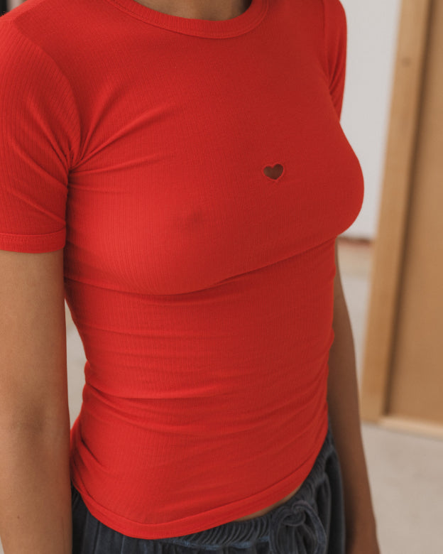 Heart Tee Shirt Red