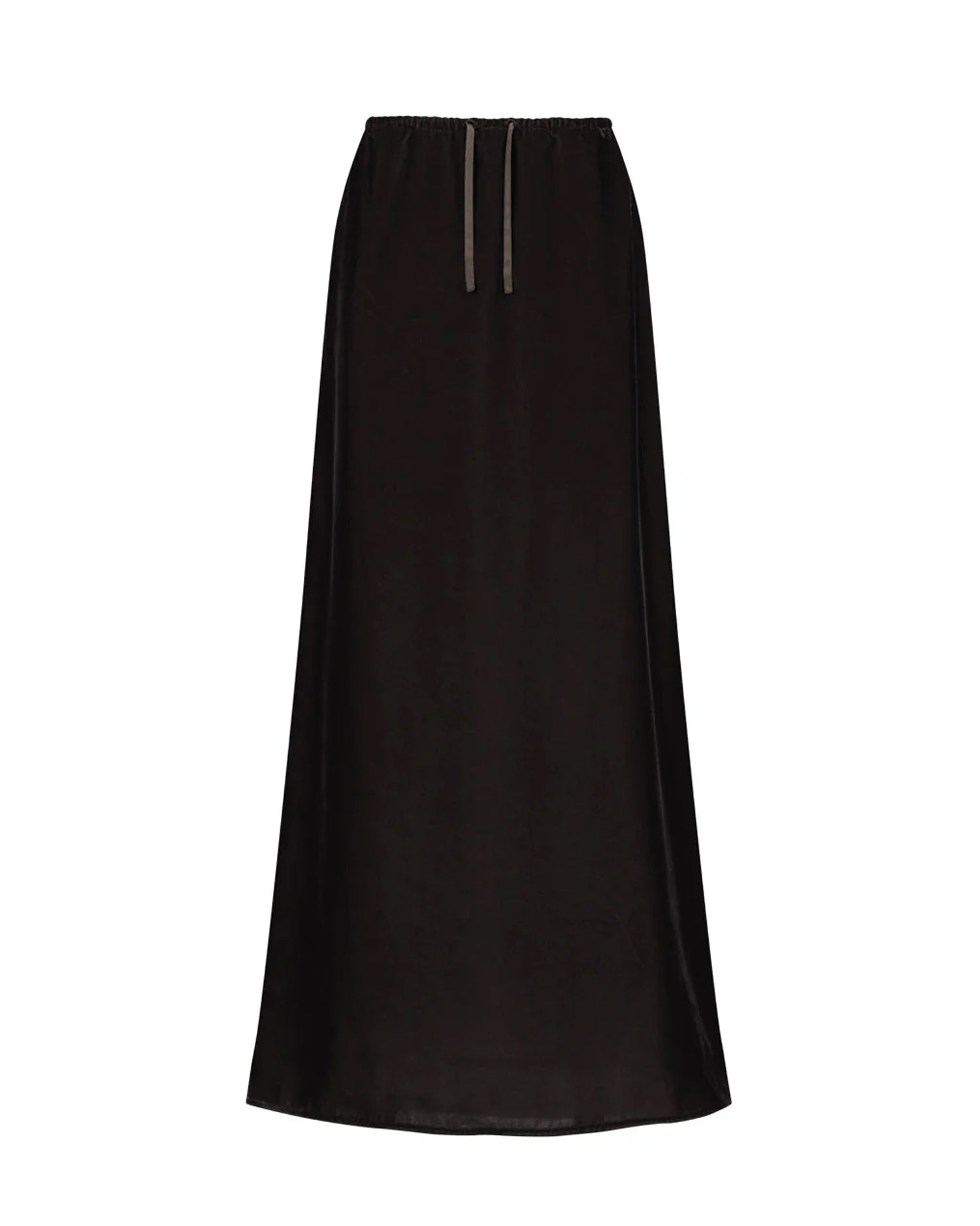 Velvet Drawstring Maxi Skirt
