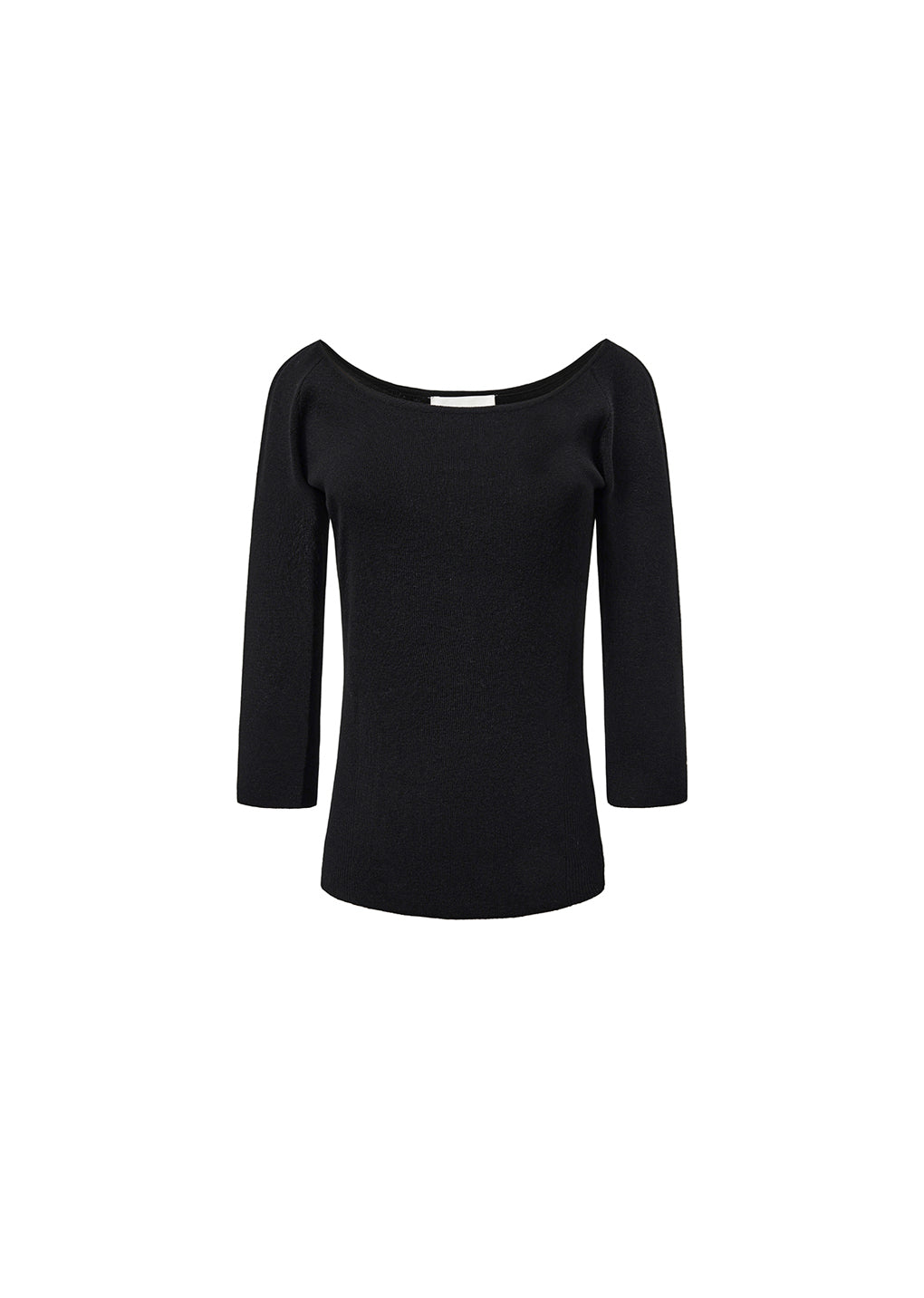 Scoop Neck Knit Top Black