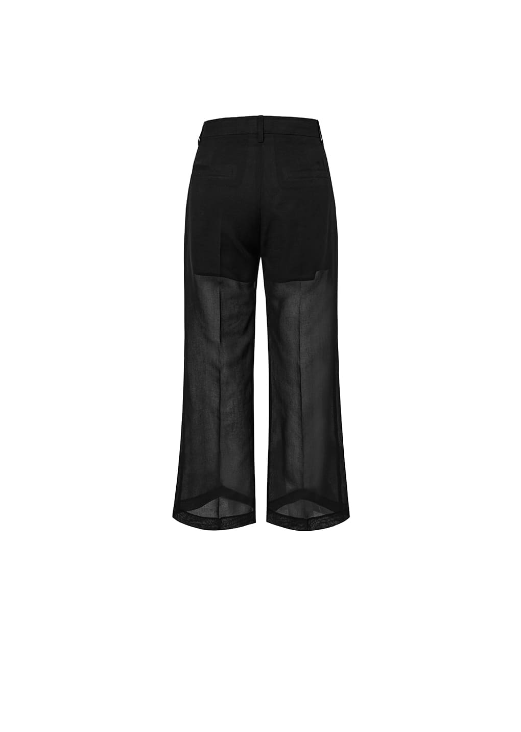 Sheer Straight Fit Pants Black