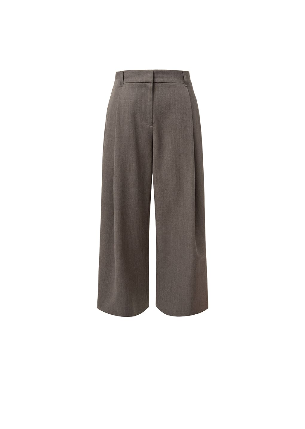 Wide Tuck Pants Brown