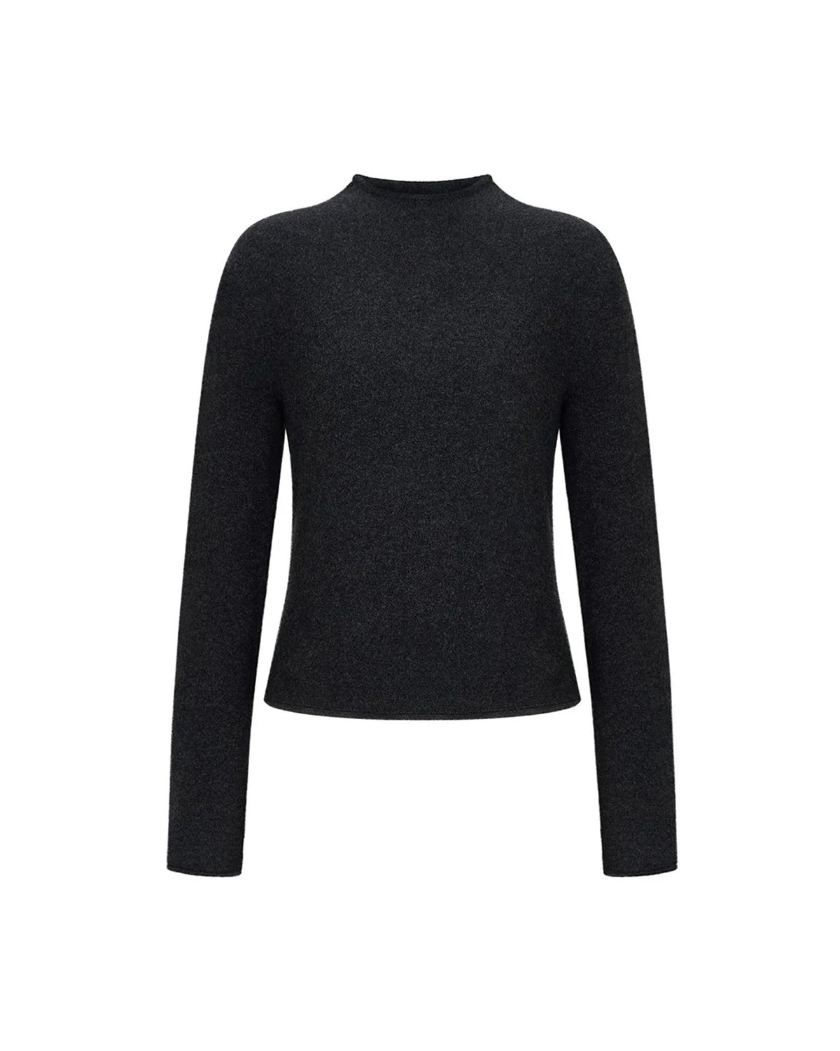 Cashmere Half Neck Knit Top Charcoal