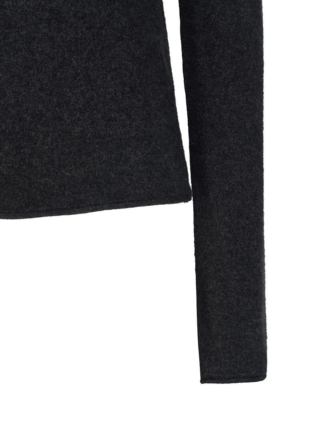 Cashmere Half Neck Knit Top Charcoal