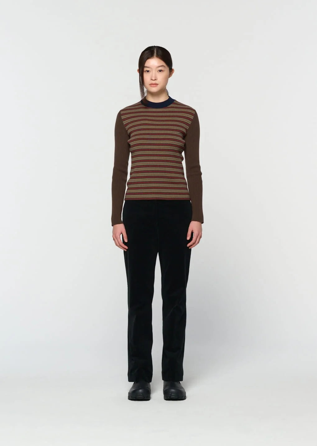 Corduroy Flared Pants Black