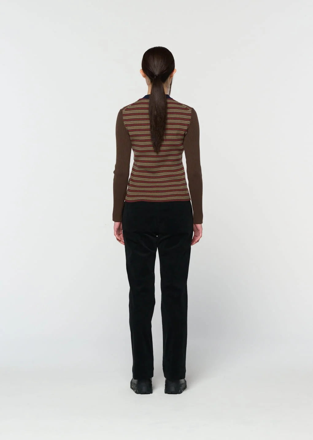 Corduroy Flared Pants Black