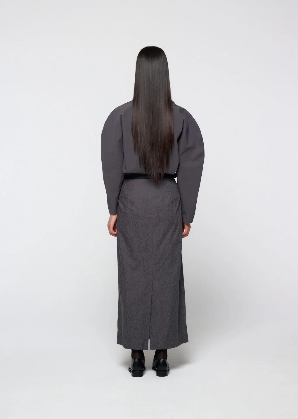 Cotton Scarf Top Charcoal