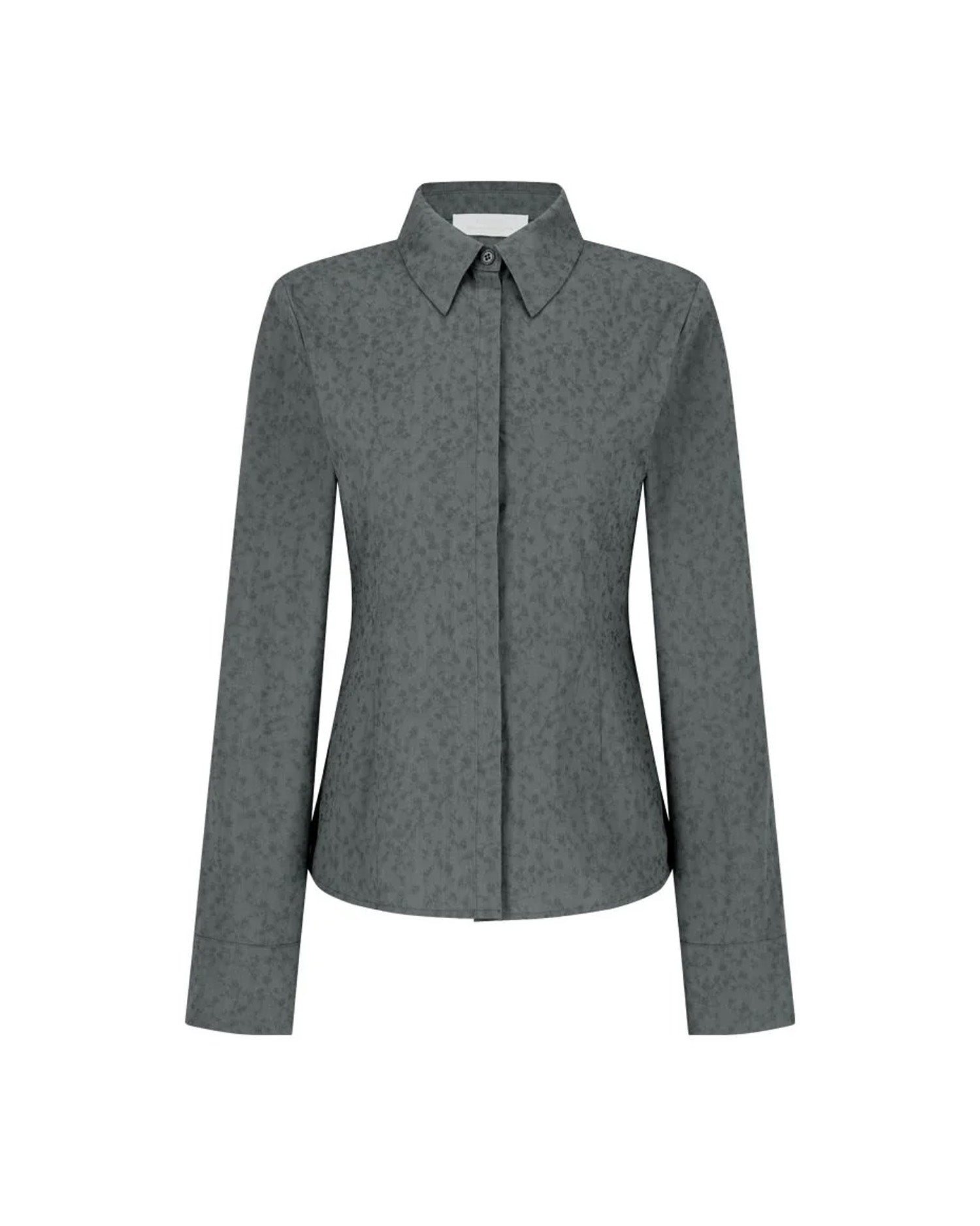 Floral Slim Shirt Grey