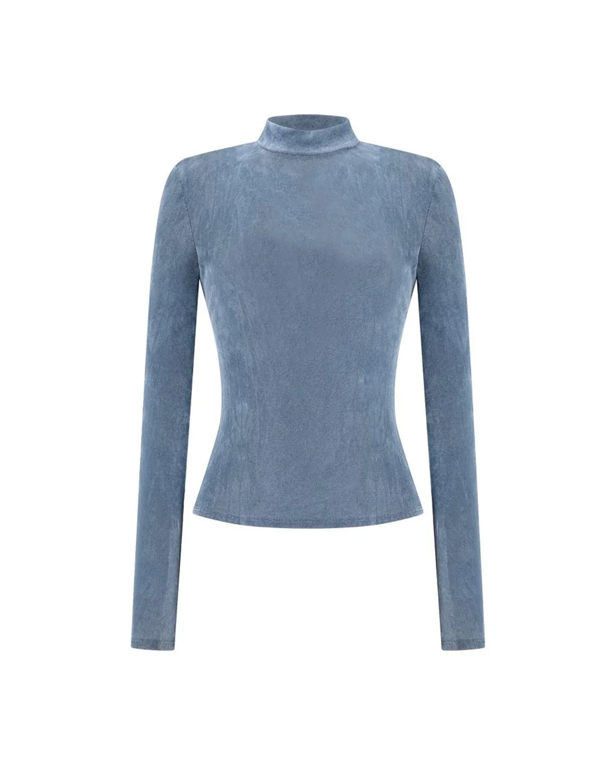 Mock Neck Top Blue