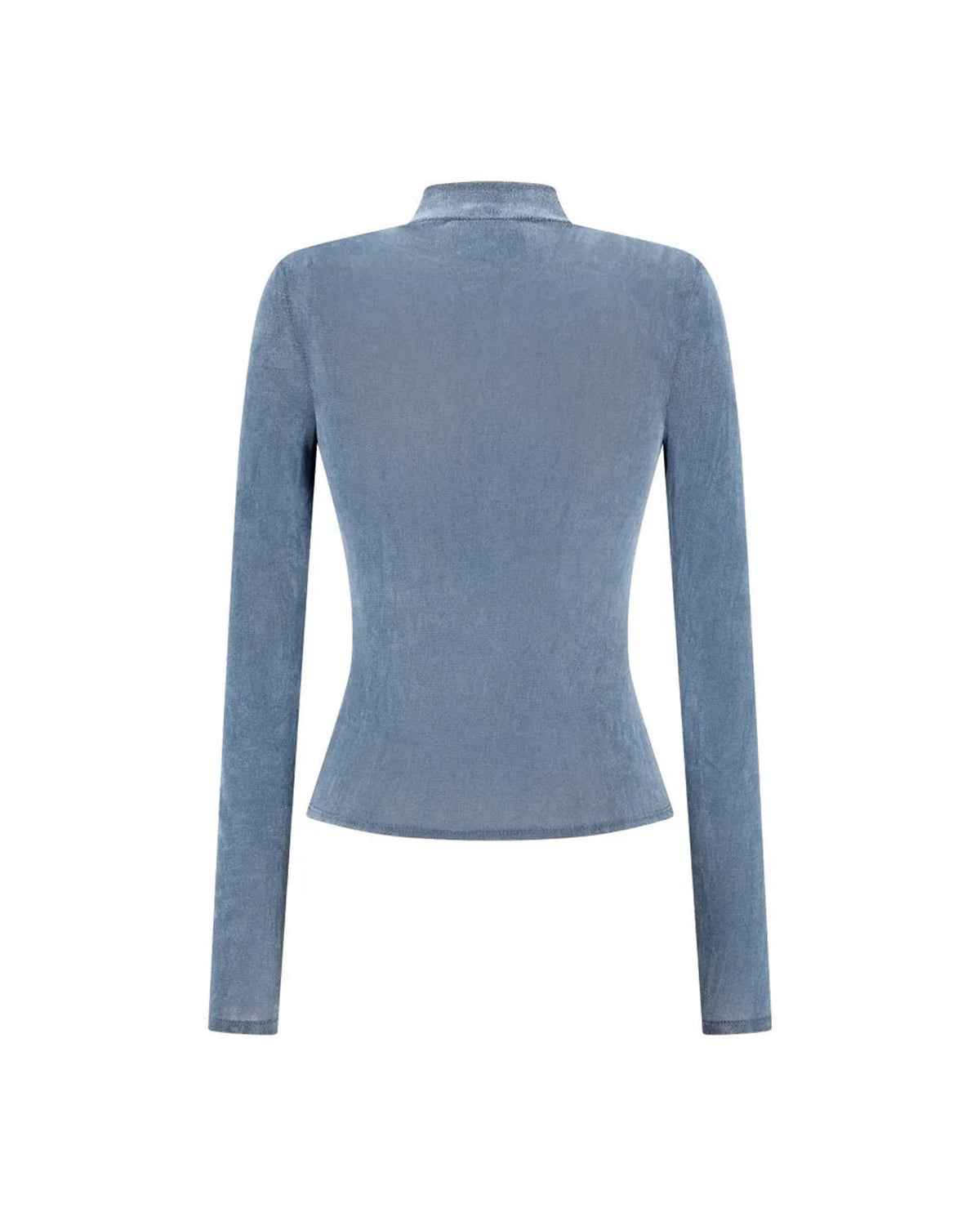 Mock Neck Top Blue