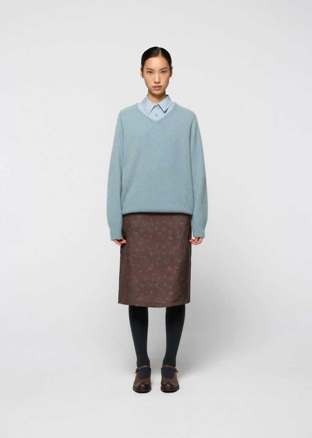 Racoon V-Neck Knit Mint