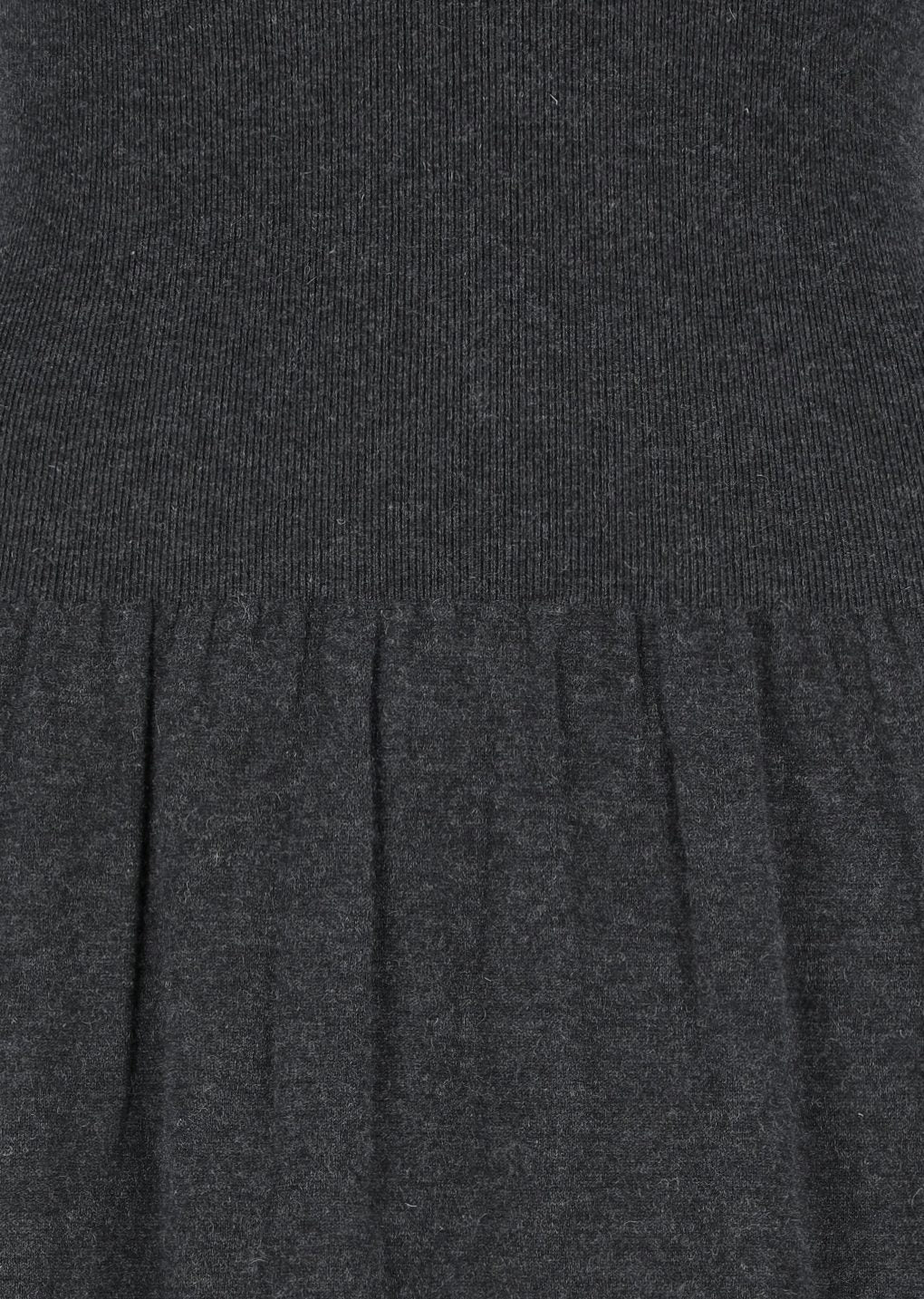 Ribbed Shirring Knit Maxi Dress Charcoal