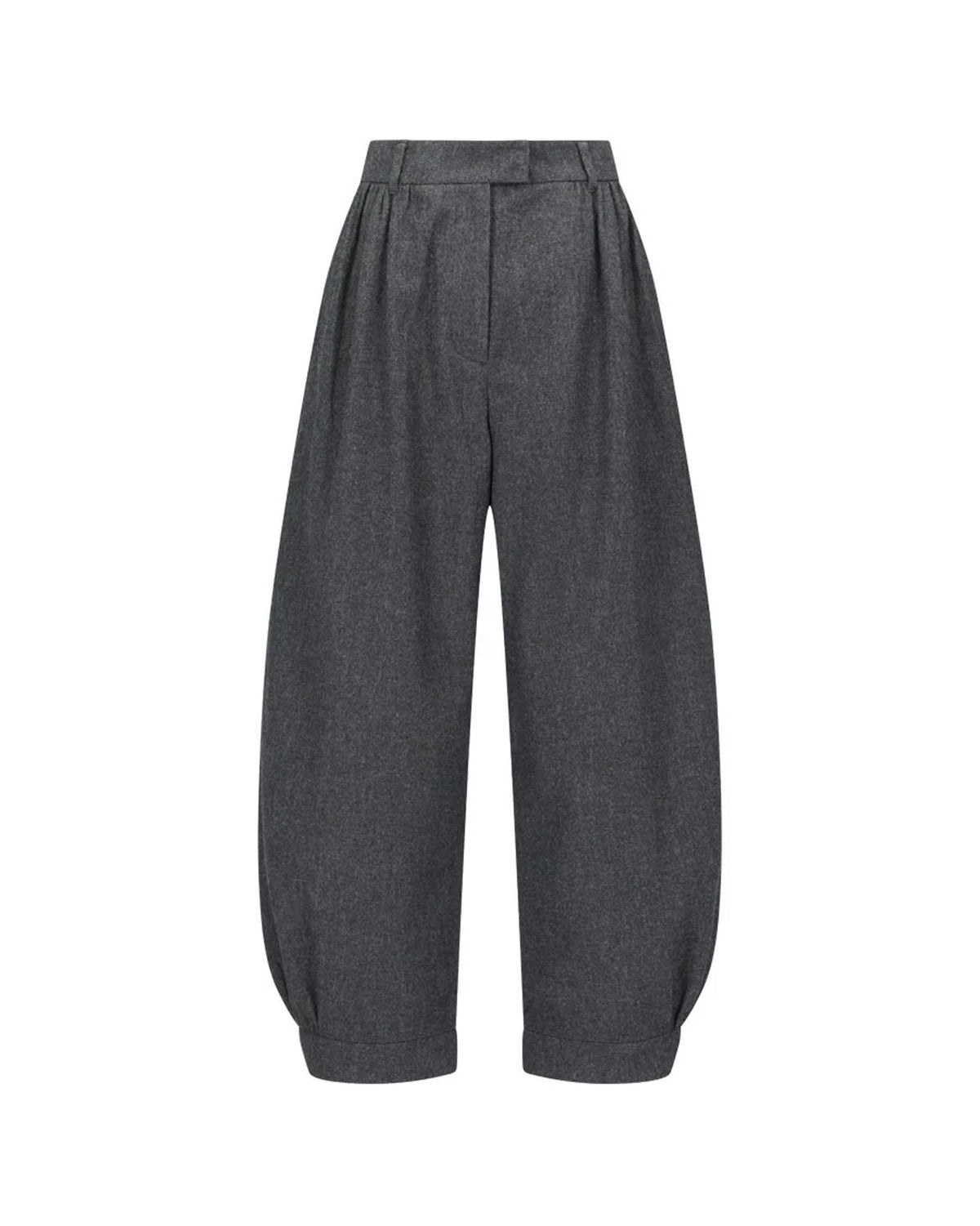 Wool Shirring Pants Charcoal