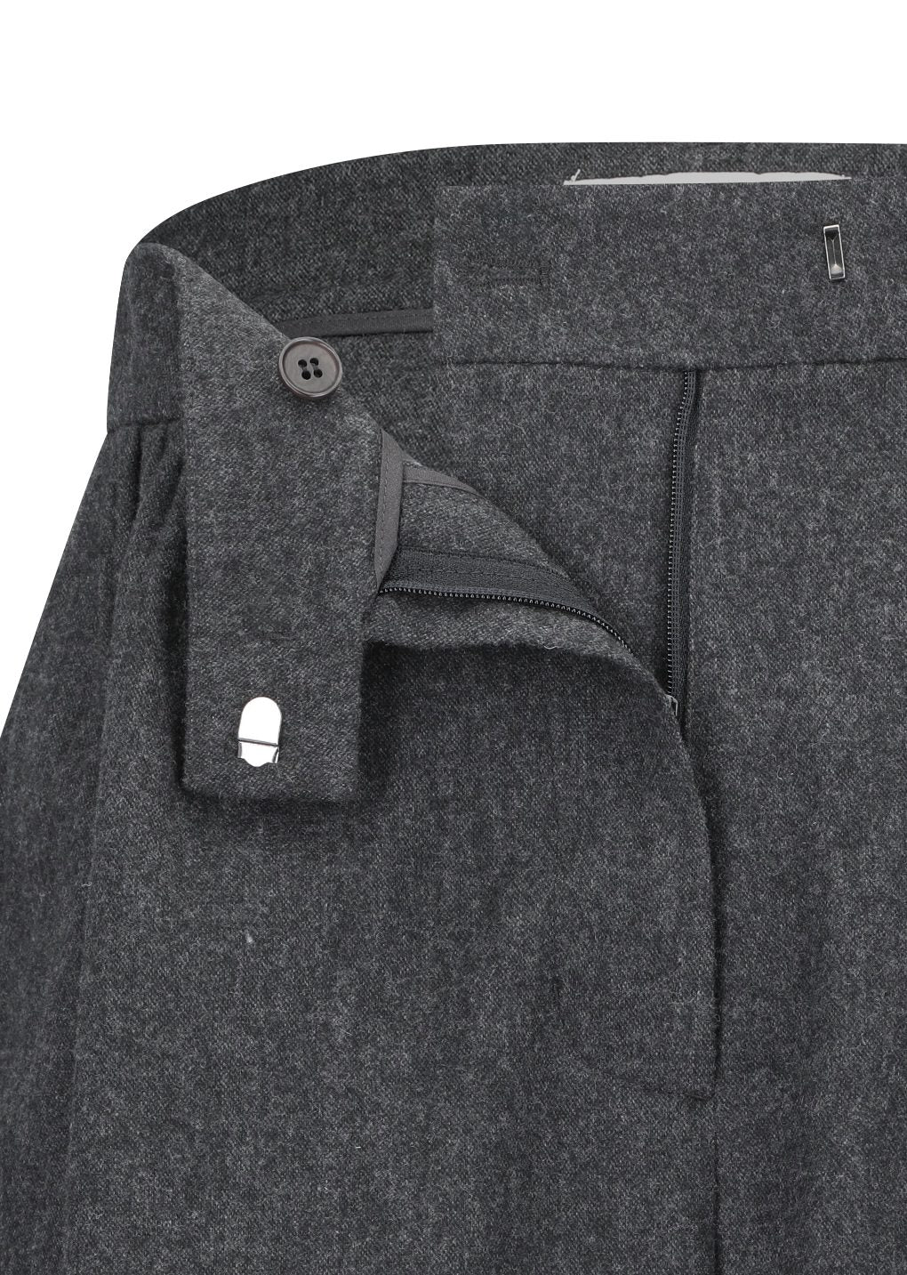 Wool Shirring Pants Charcoal