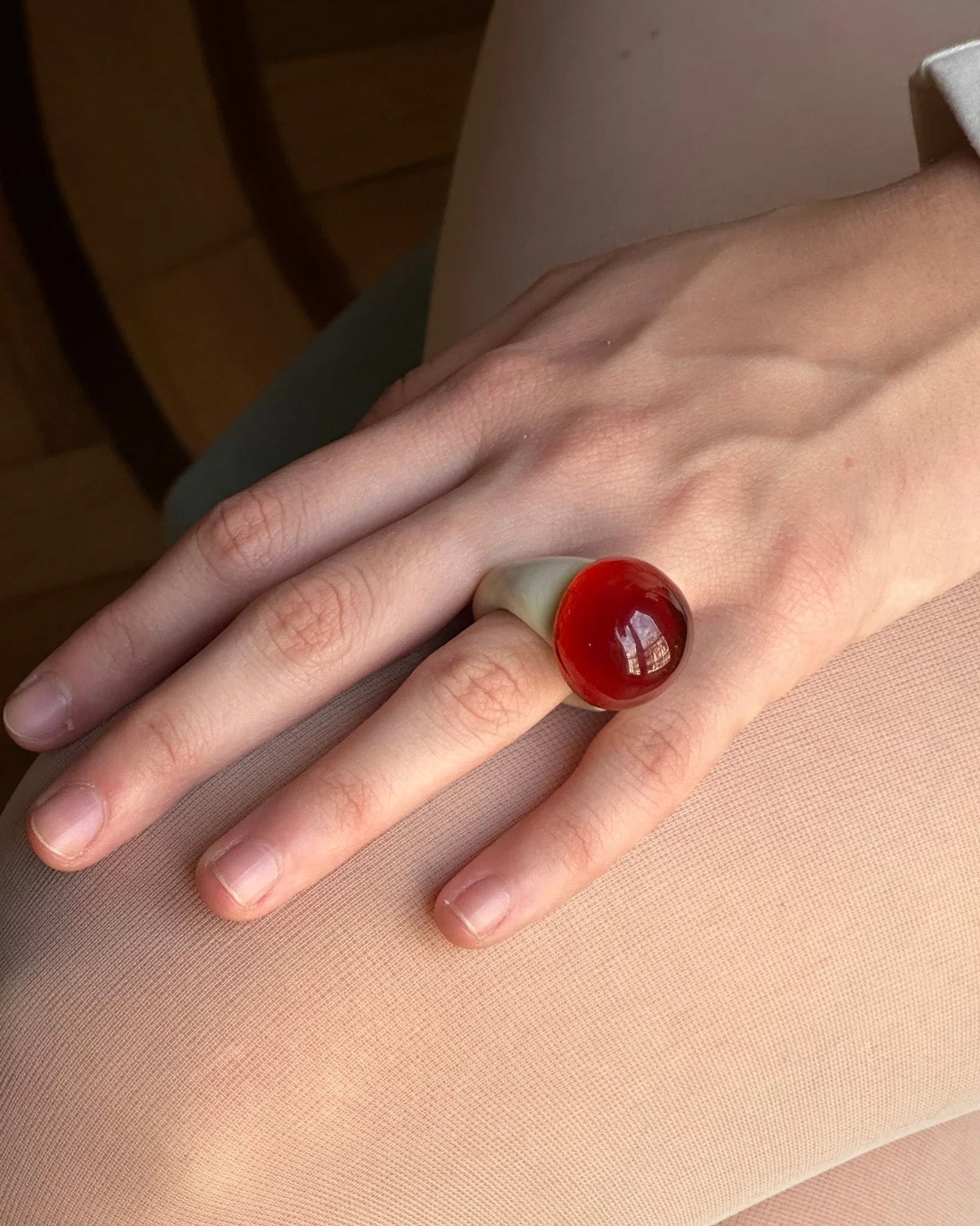 Caramelo Ring Brown Ivory