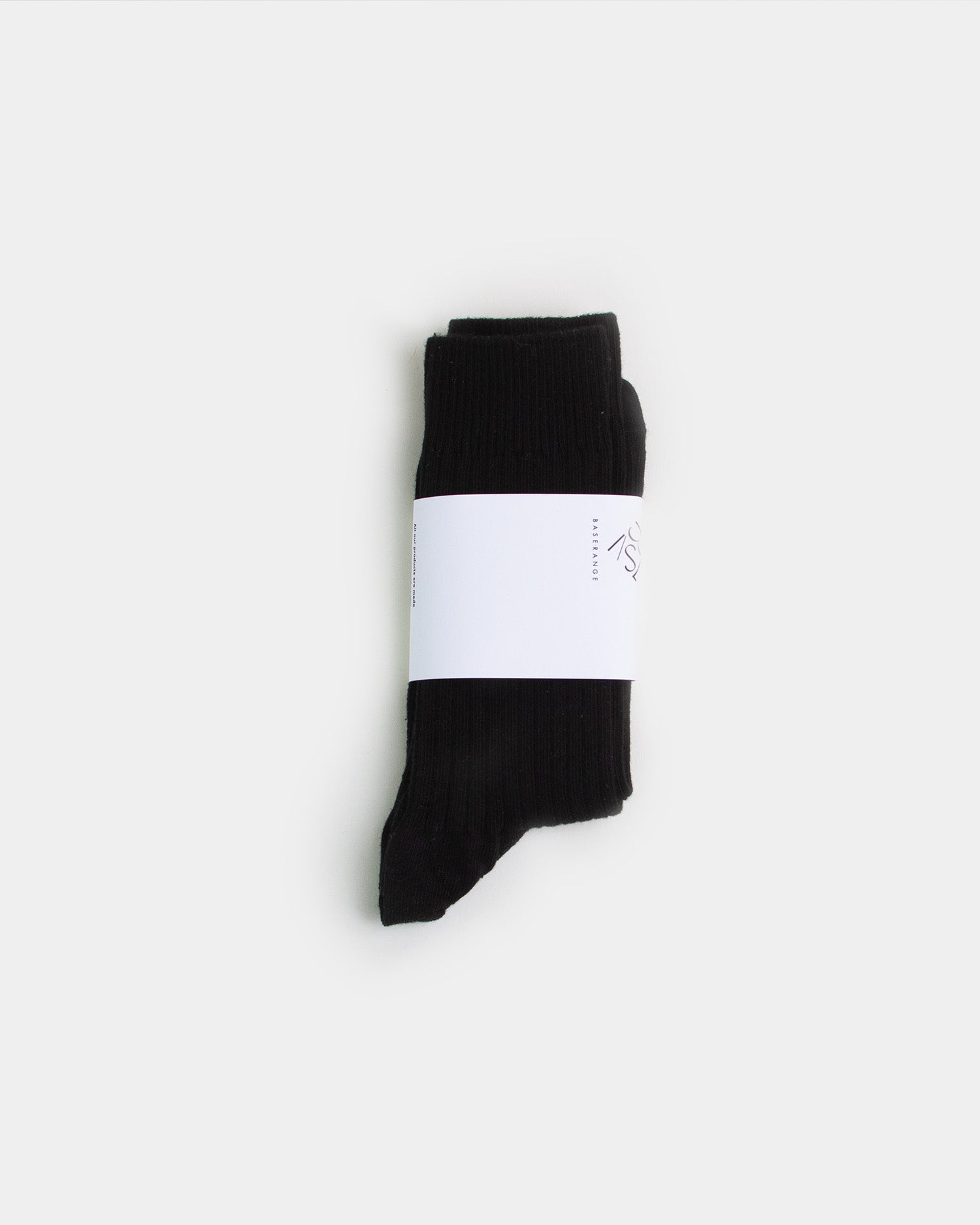 Rib Overankle Socks Black