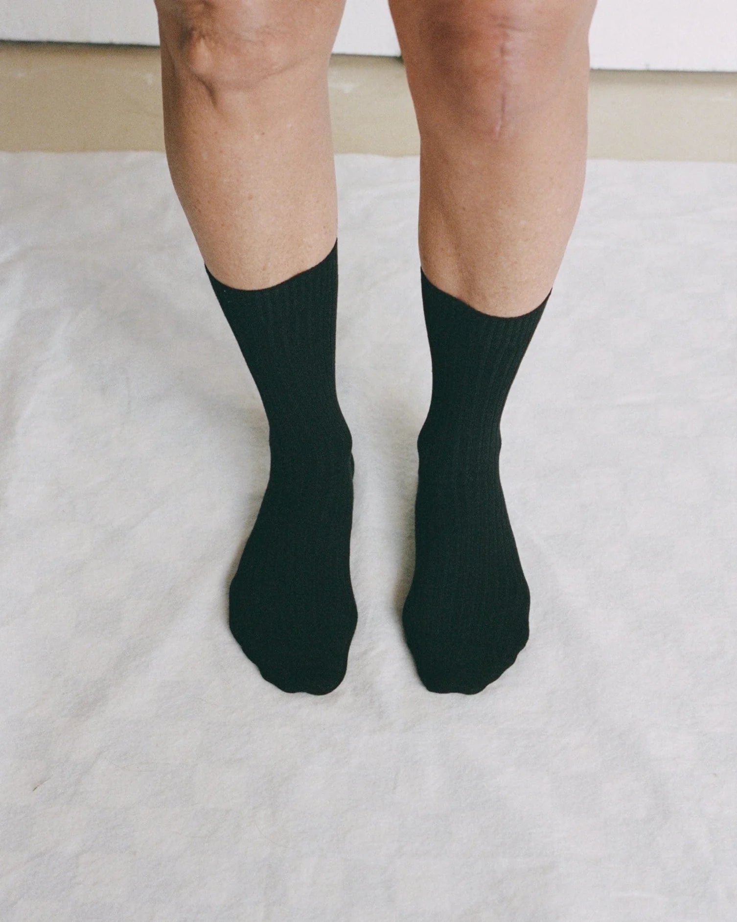Rib Overankle Socks Black