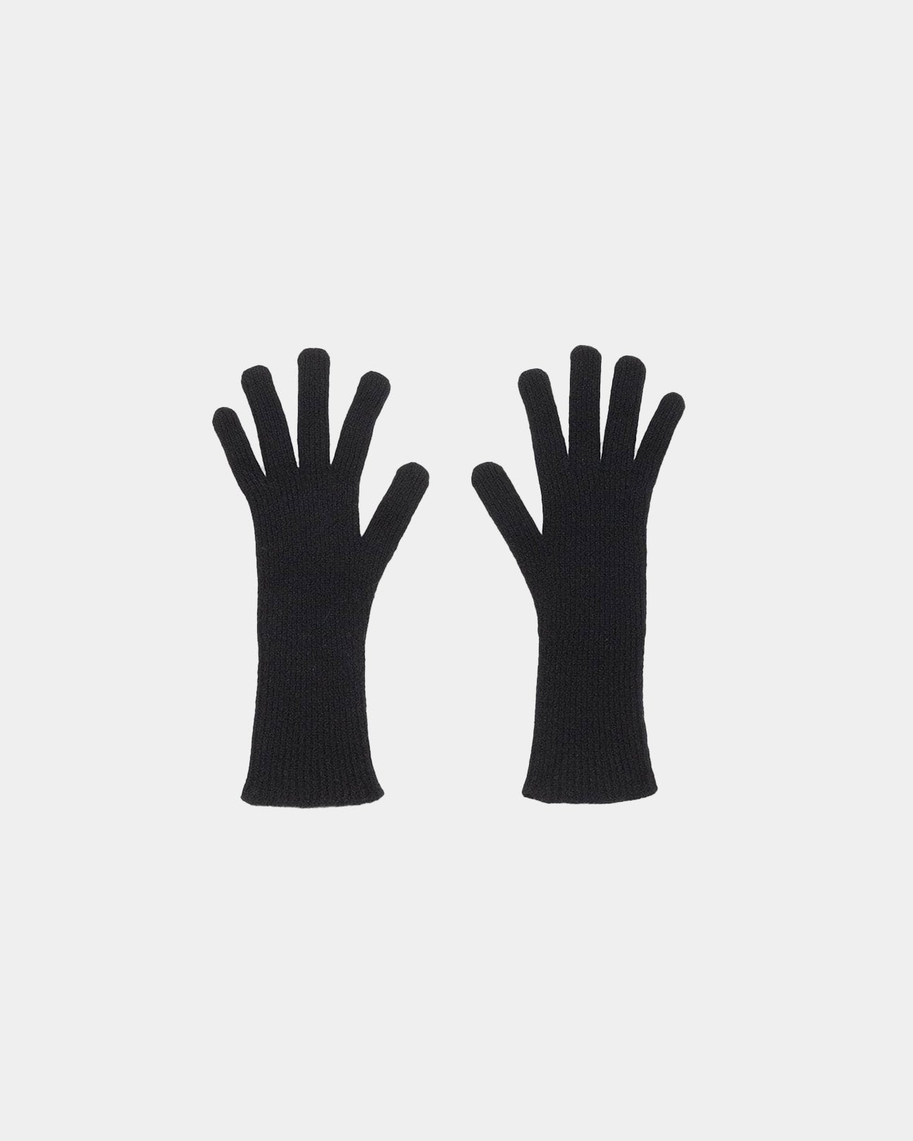 Cashmere Ribbed Gloves Black