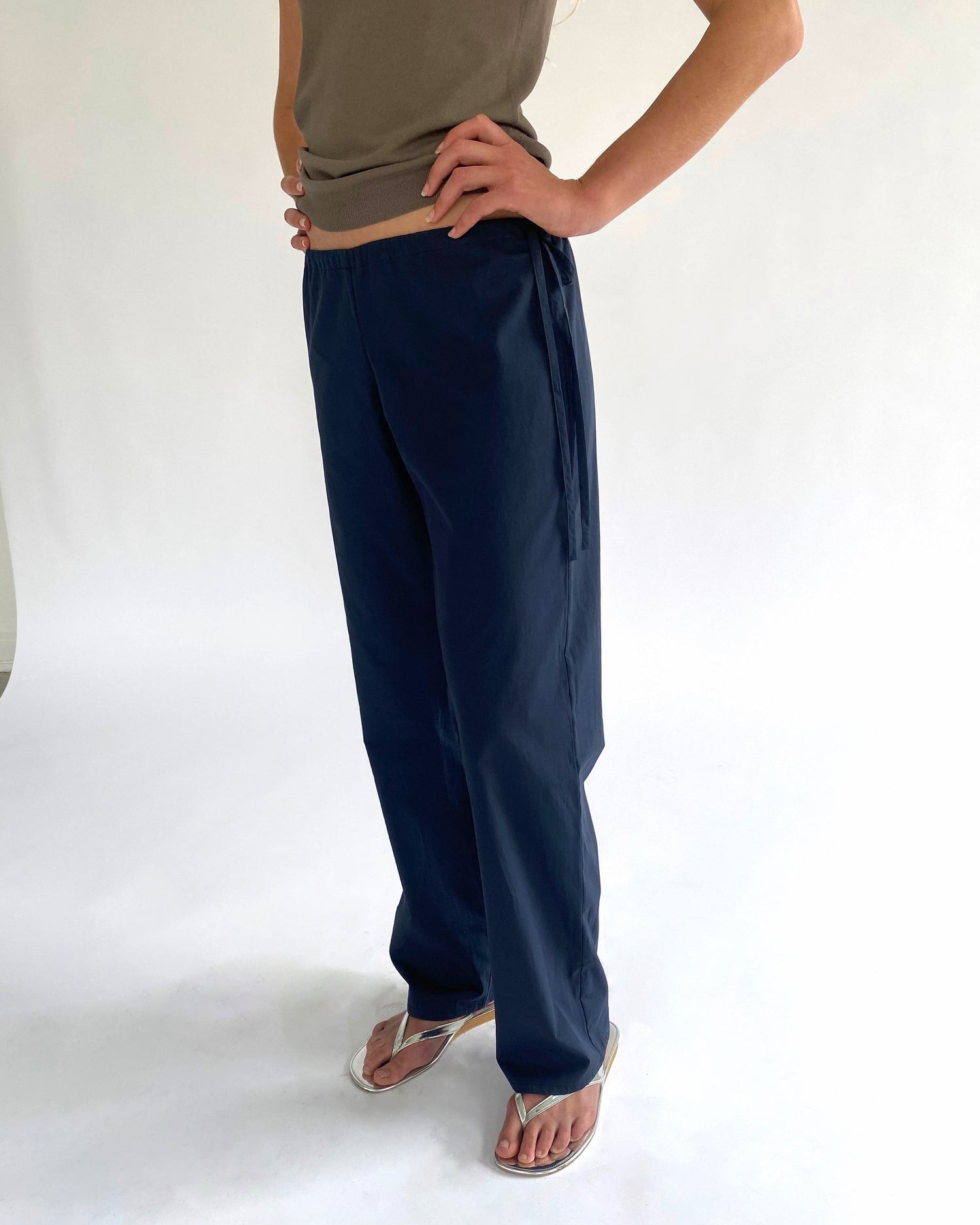 Tie Pants Navy