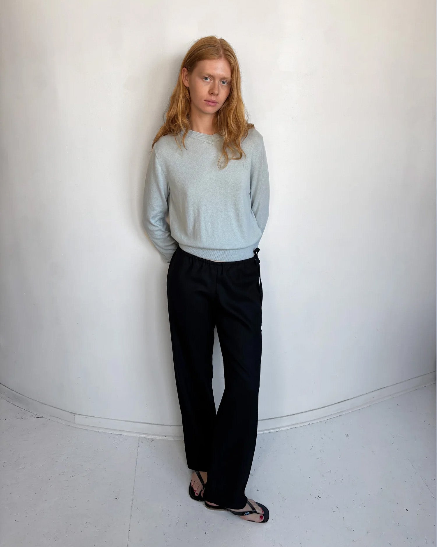 Tie Pants Black Wool