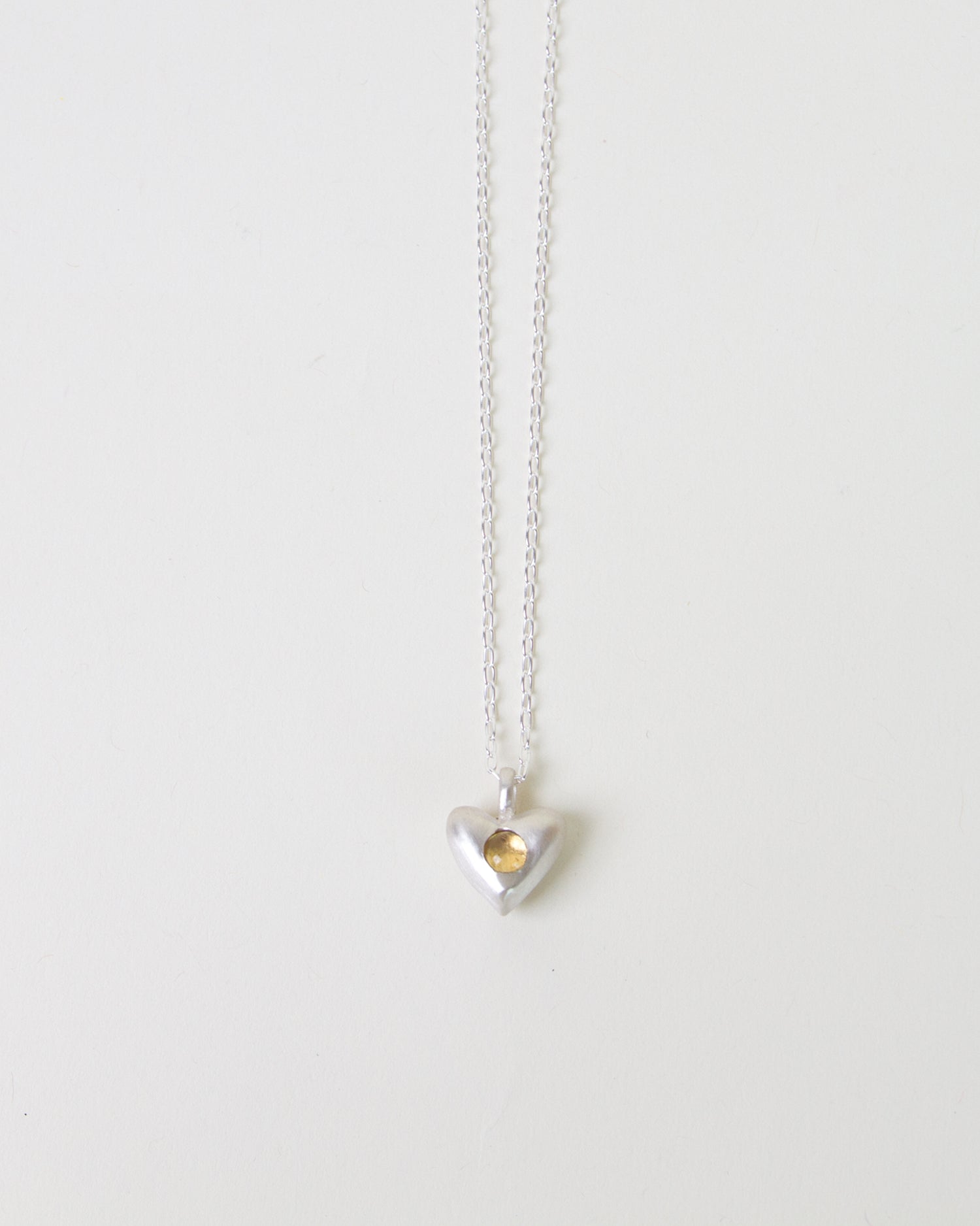 American Folk Heart Pendant Citrine