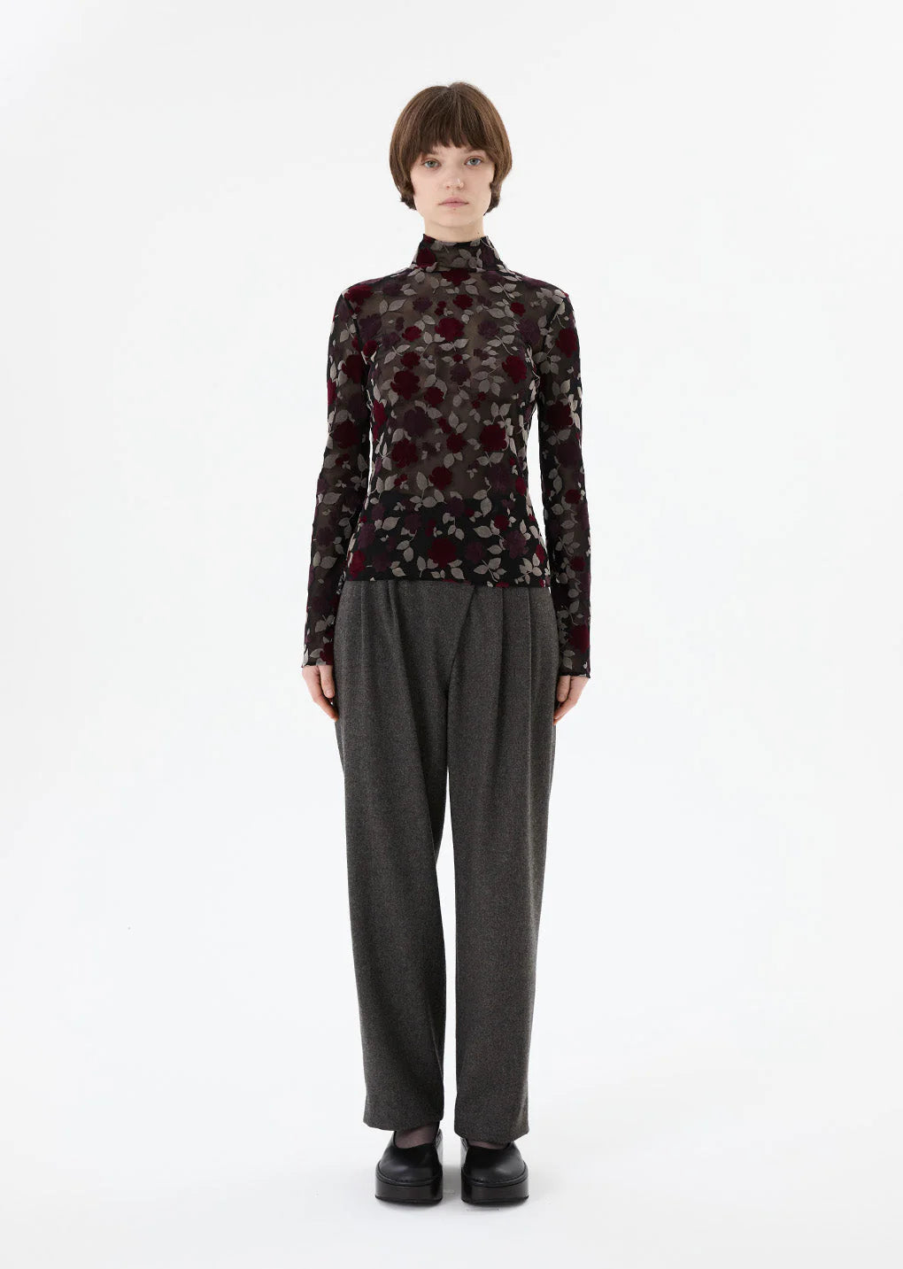 Floral Mock Neck Top