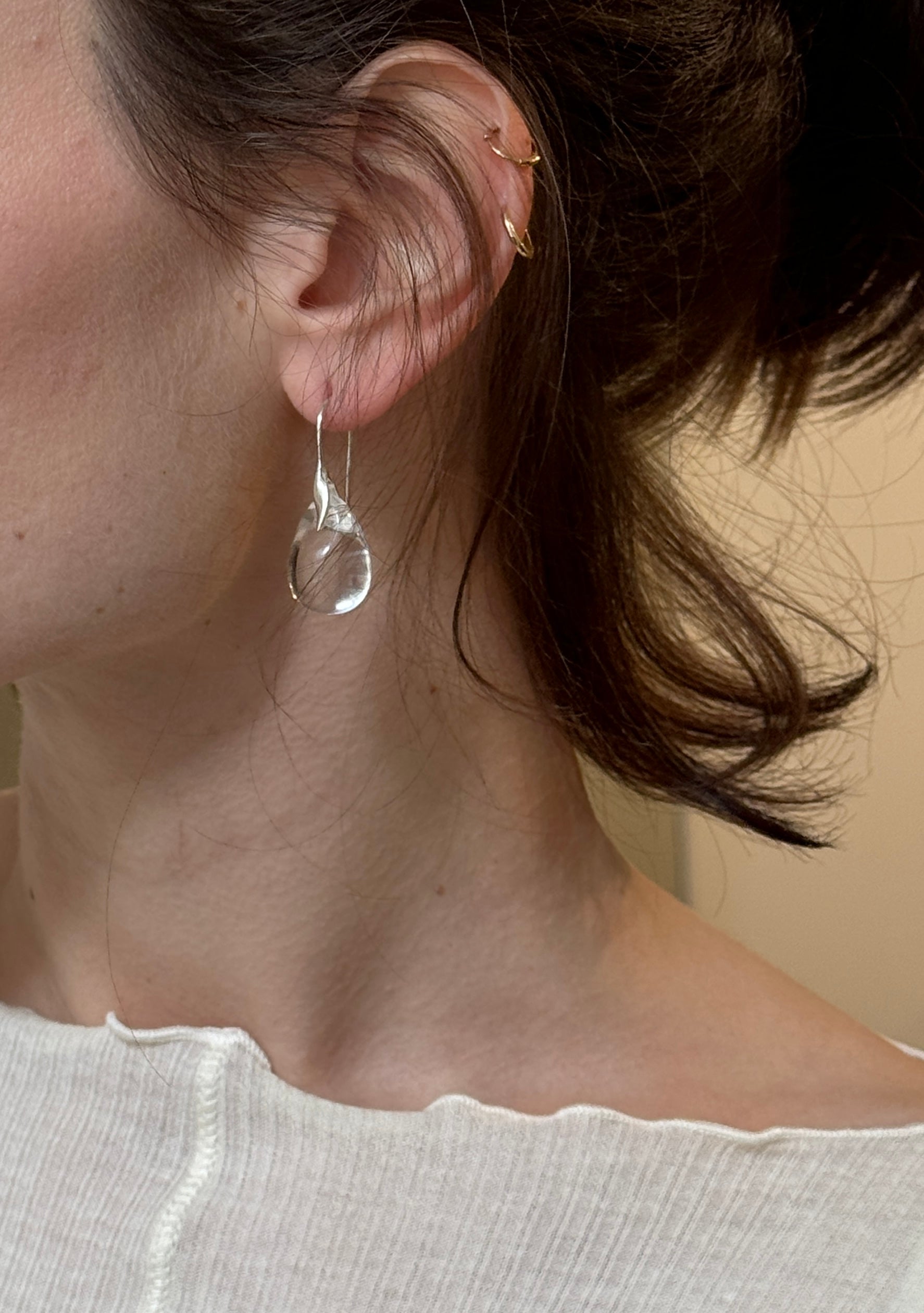Gota Midi Earrings Clear