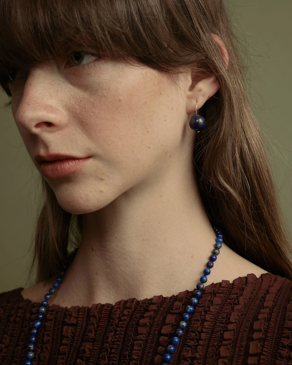 Rosette Drop Blue Lapis Earrings
