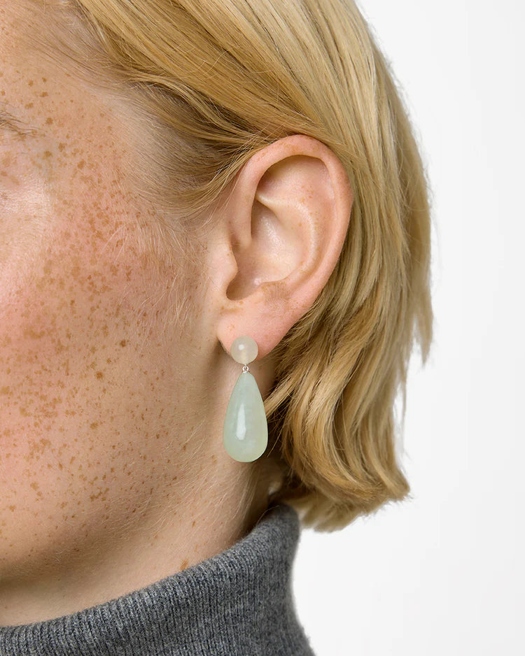 The Lola Earrings Green Serpentine