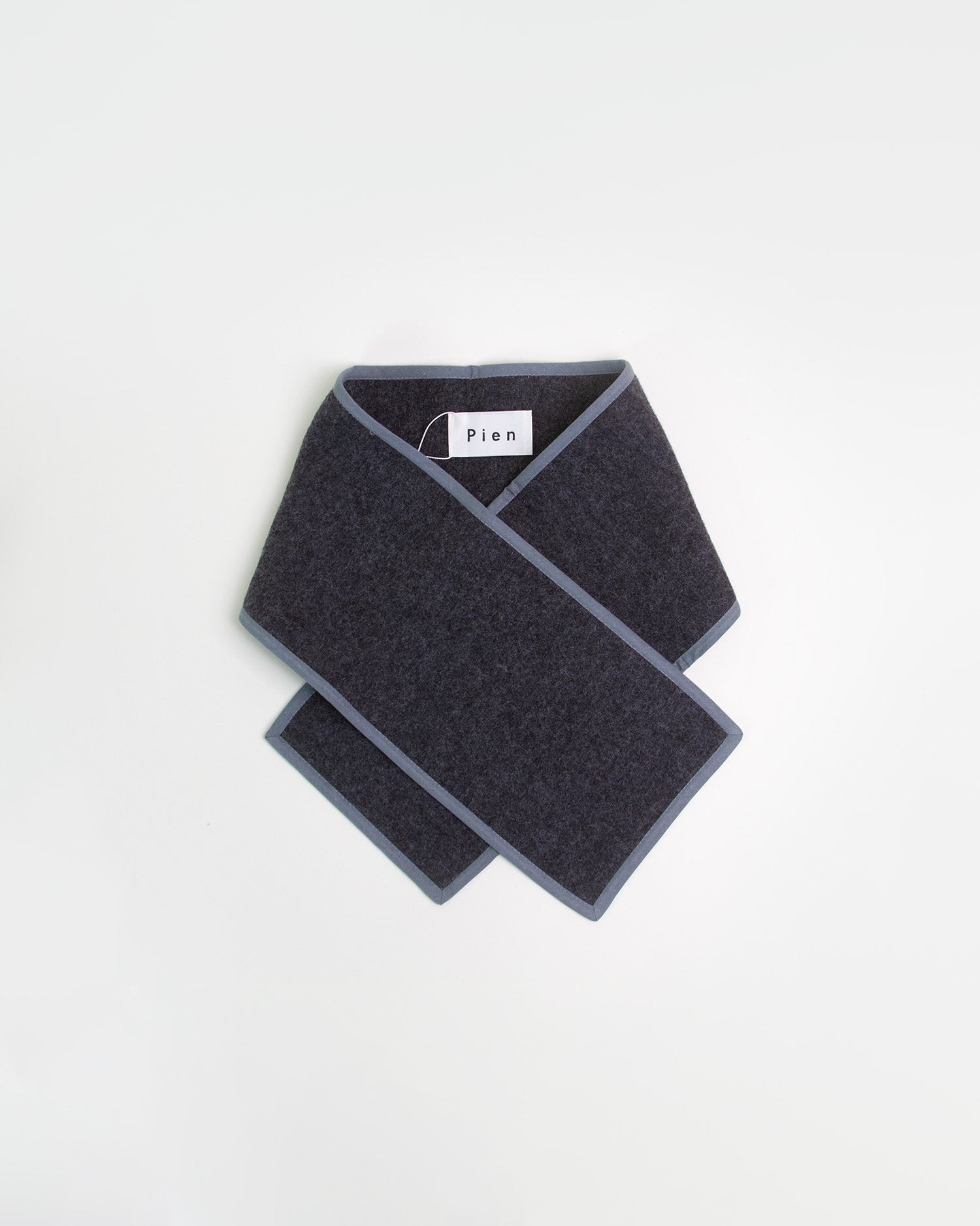 Mini Boiled Wool Scarf Anthracite