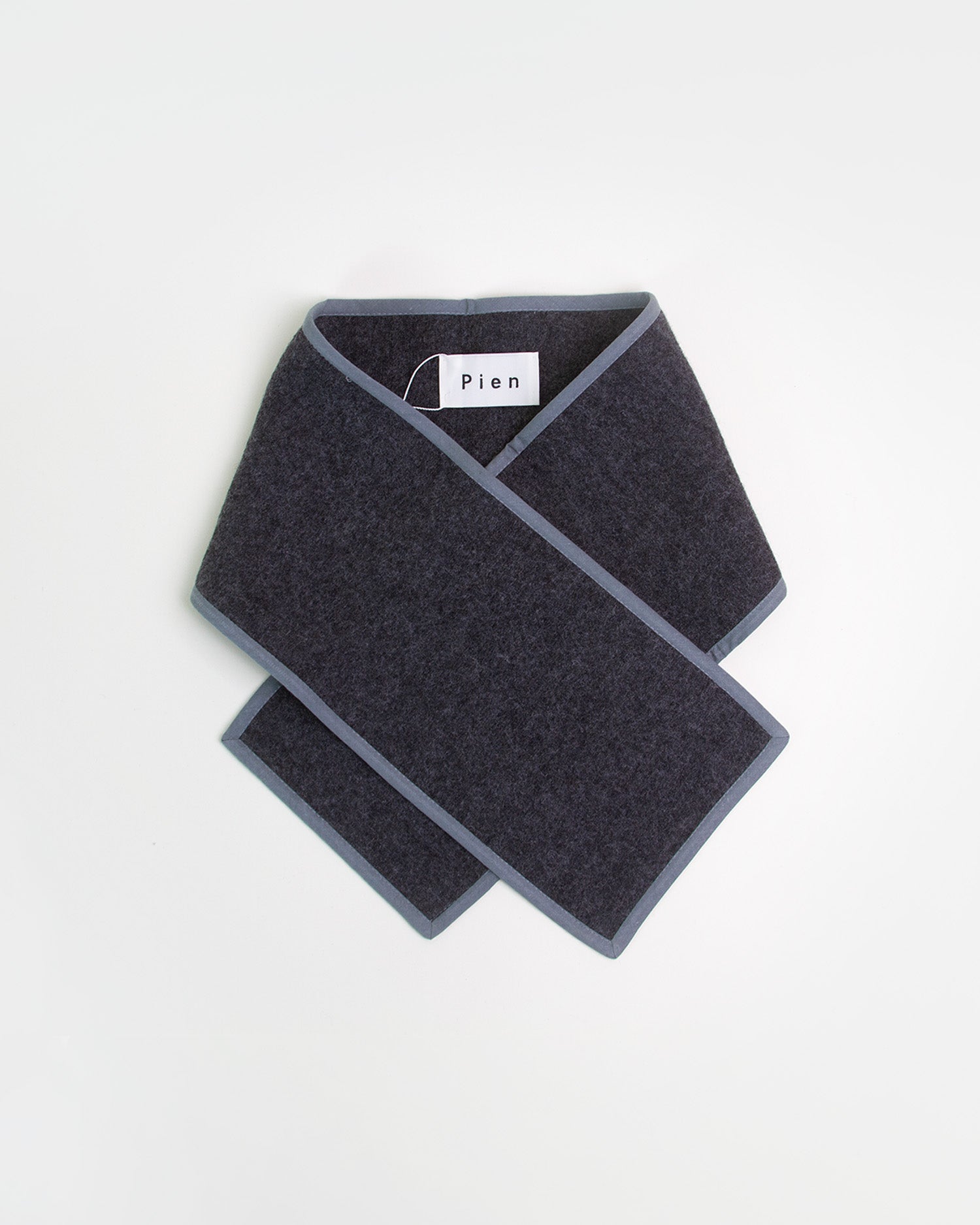 Mini Boiled Wool Scarf Anthracite