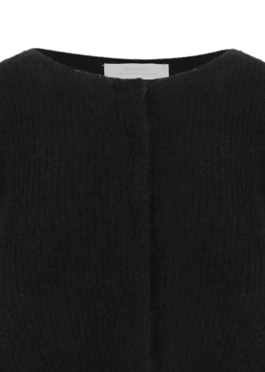 Round Neck Sheer Cardigan, Black