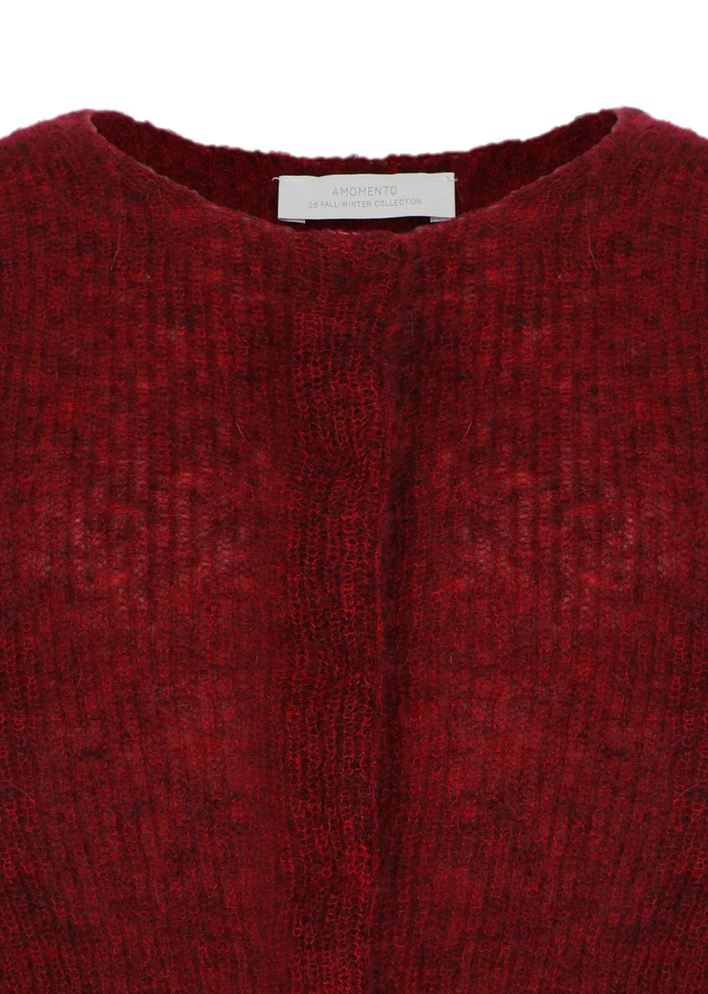 Round Neck Sheer Cardigan, Red