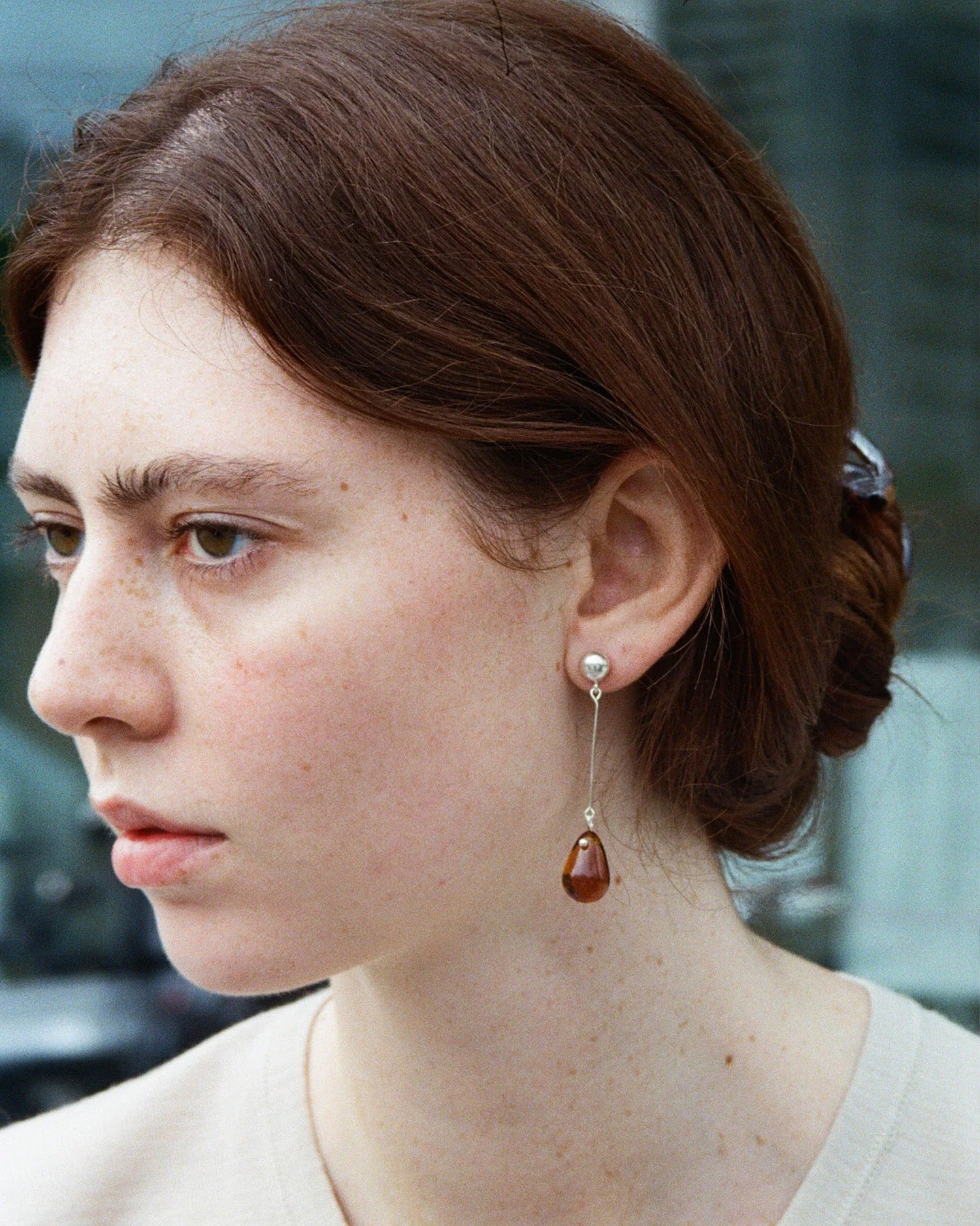 Gota Long Earrings Amber
