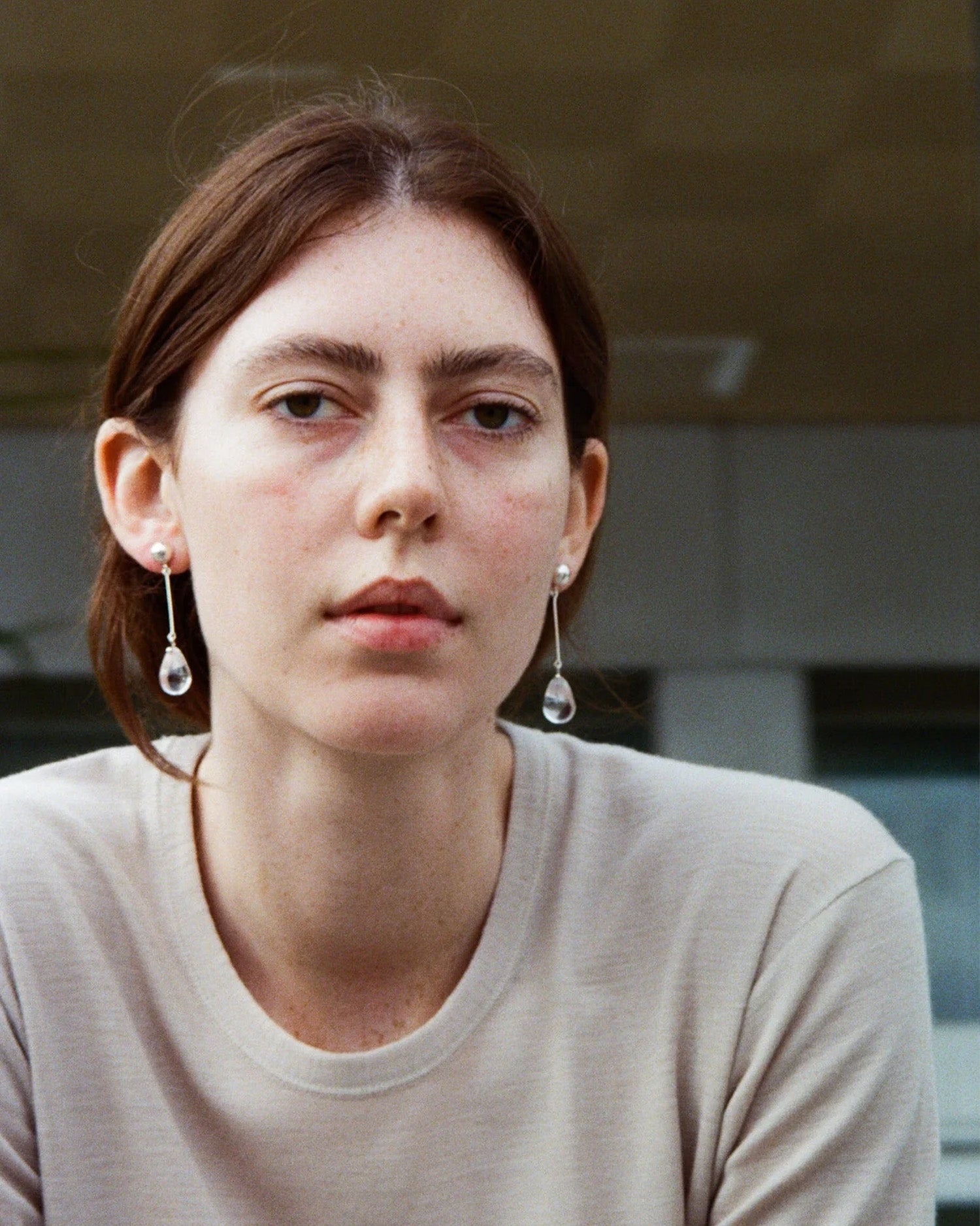 Gota Long Earrings Clear