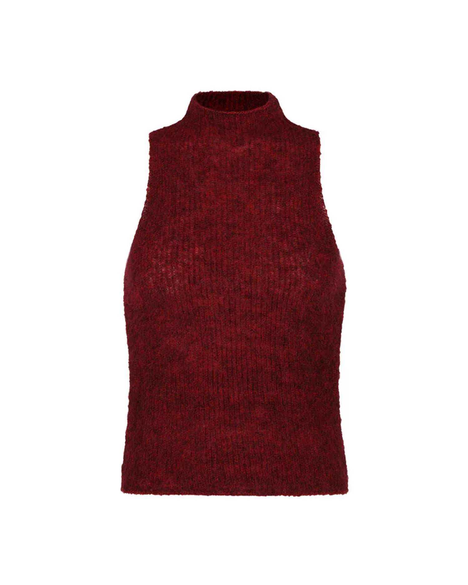 Sheer sSleeveless Top, Red