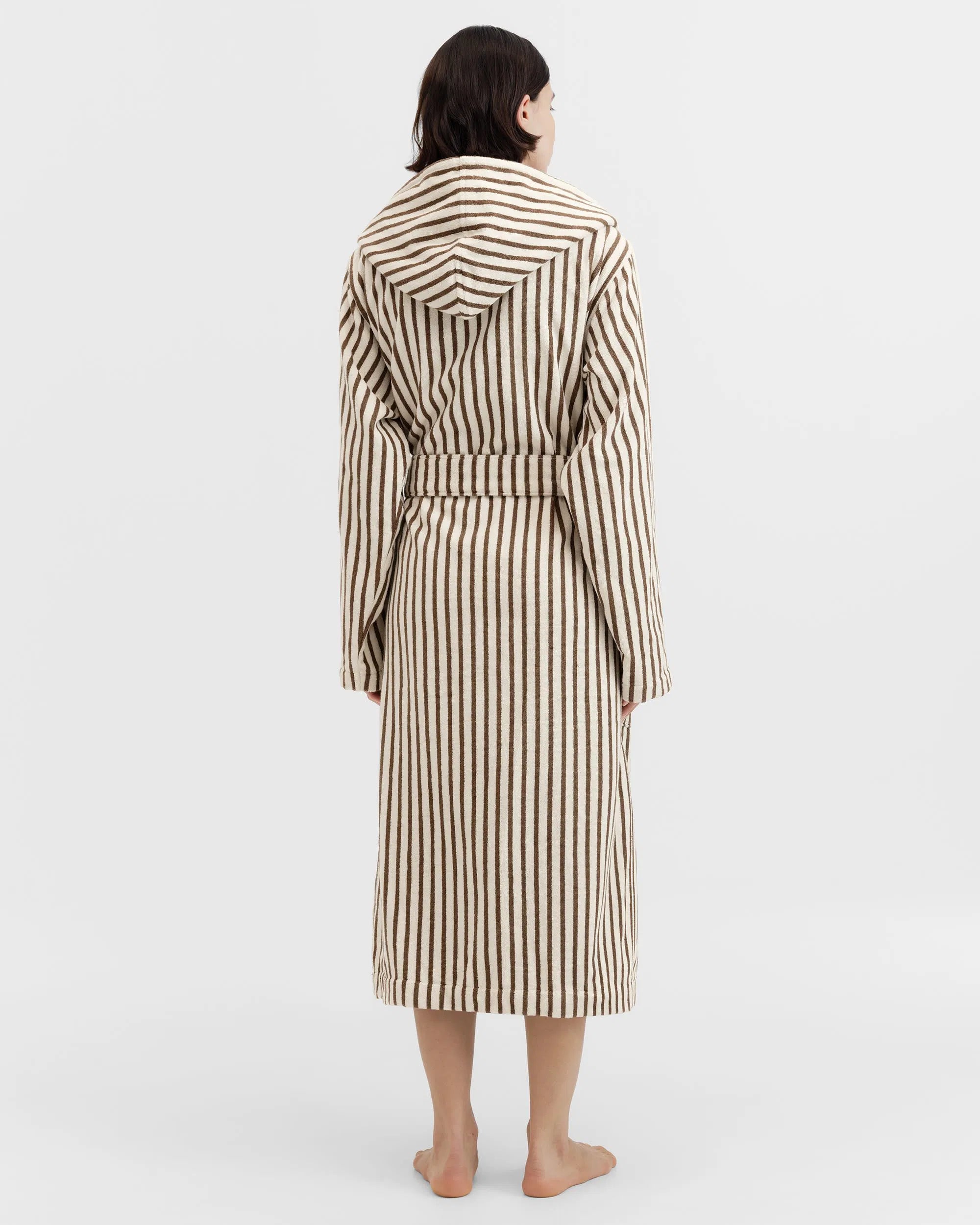 Terry Hooded Bathrobe Kodiak Stripe