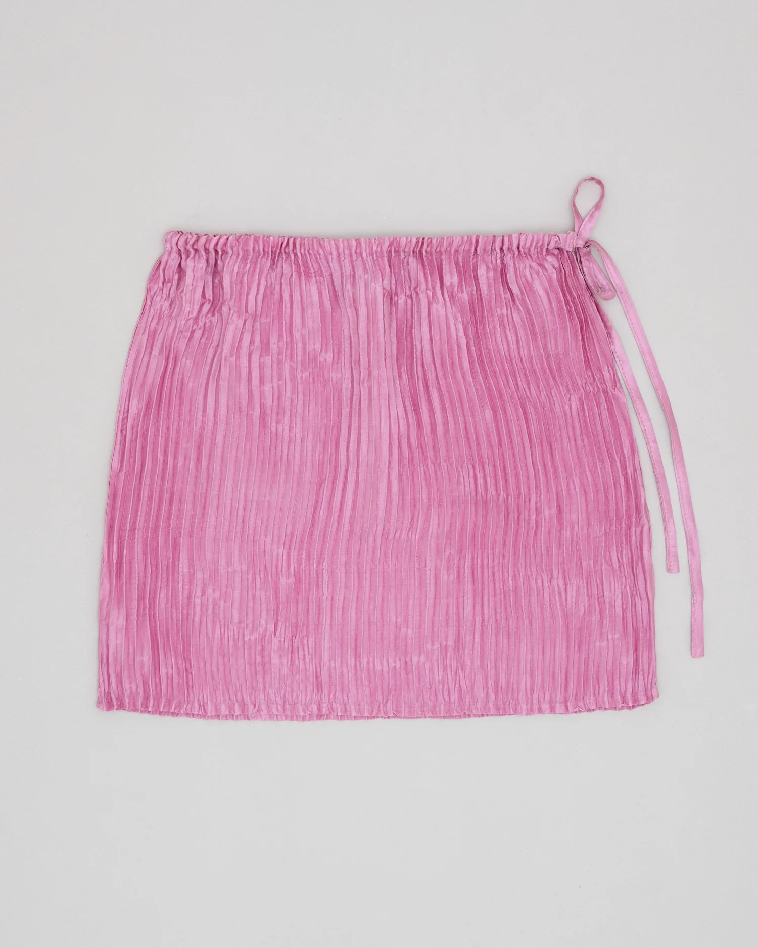 Plissé Satin Silk Short Skirt Grey-Pink