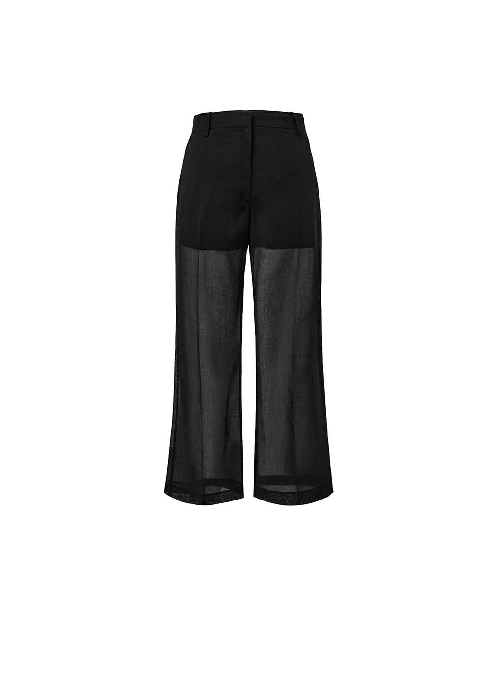 Sheer Straight Fit Pants Black