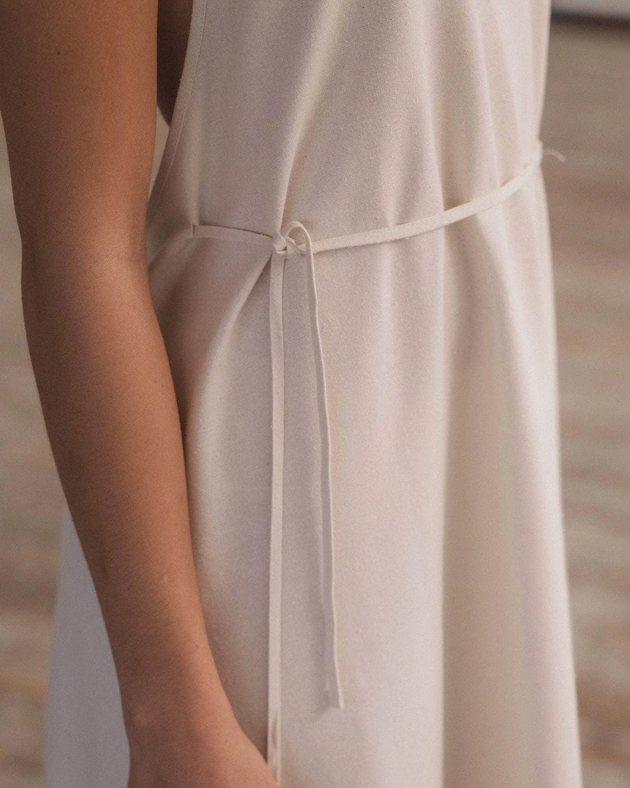 Apron Dress Off White BOMI Apron Dress Off White BOMI